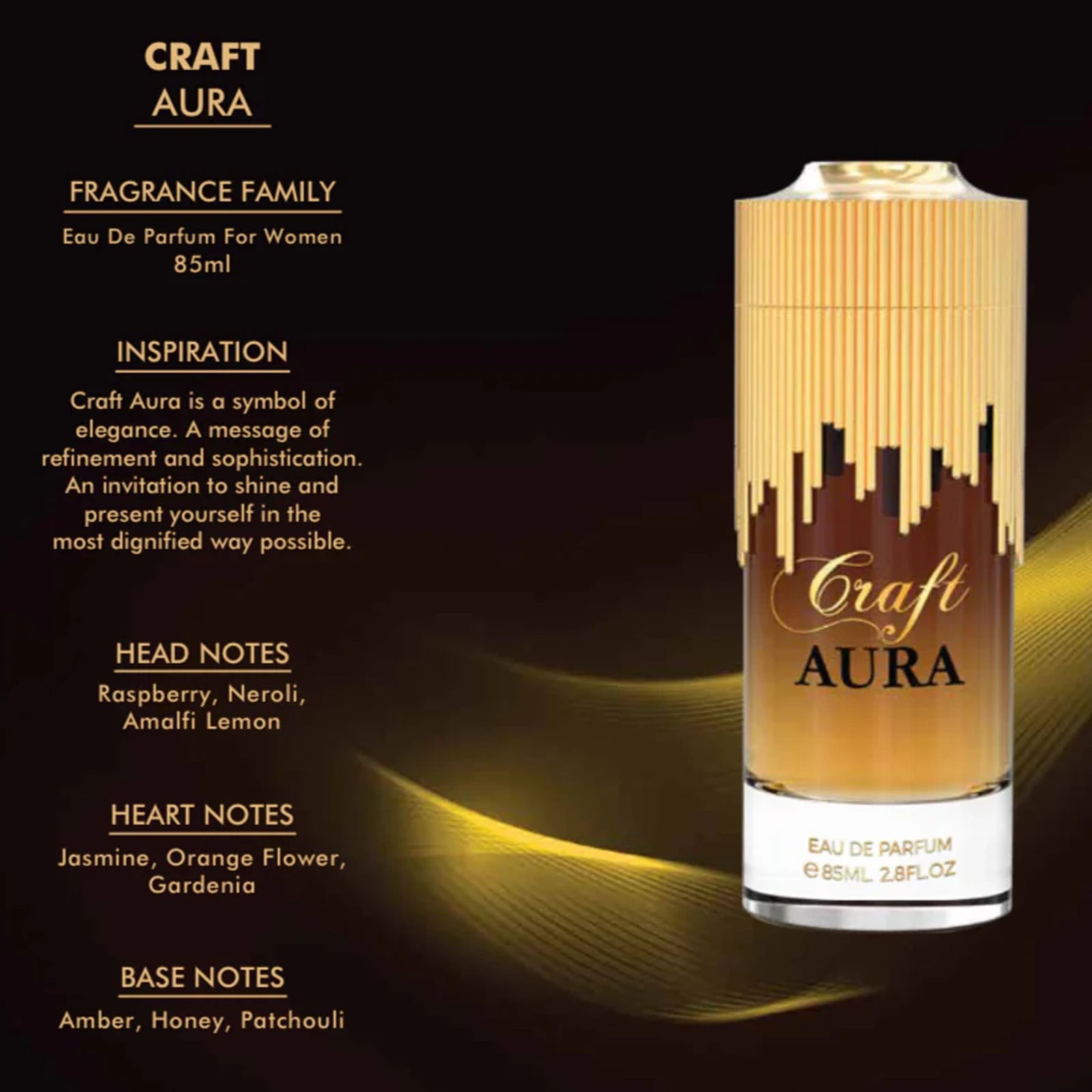 Craft Aura 2.8 oz Unisex Eau de Parfum - Long Lasting Fragrance for Men & Women | Perfect for Date Night, Office & Special Occasions