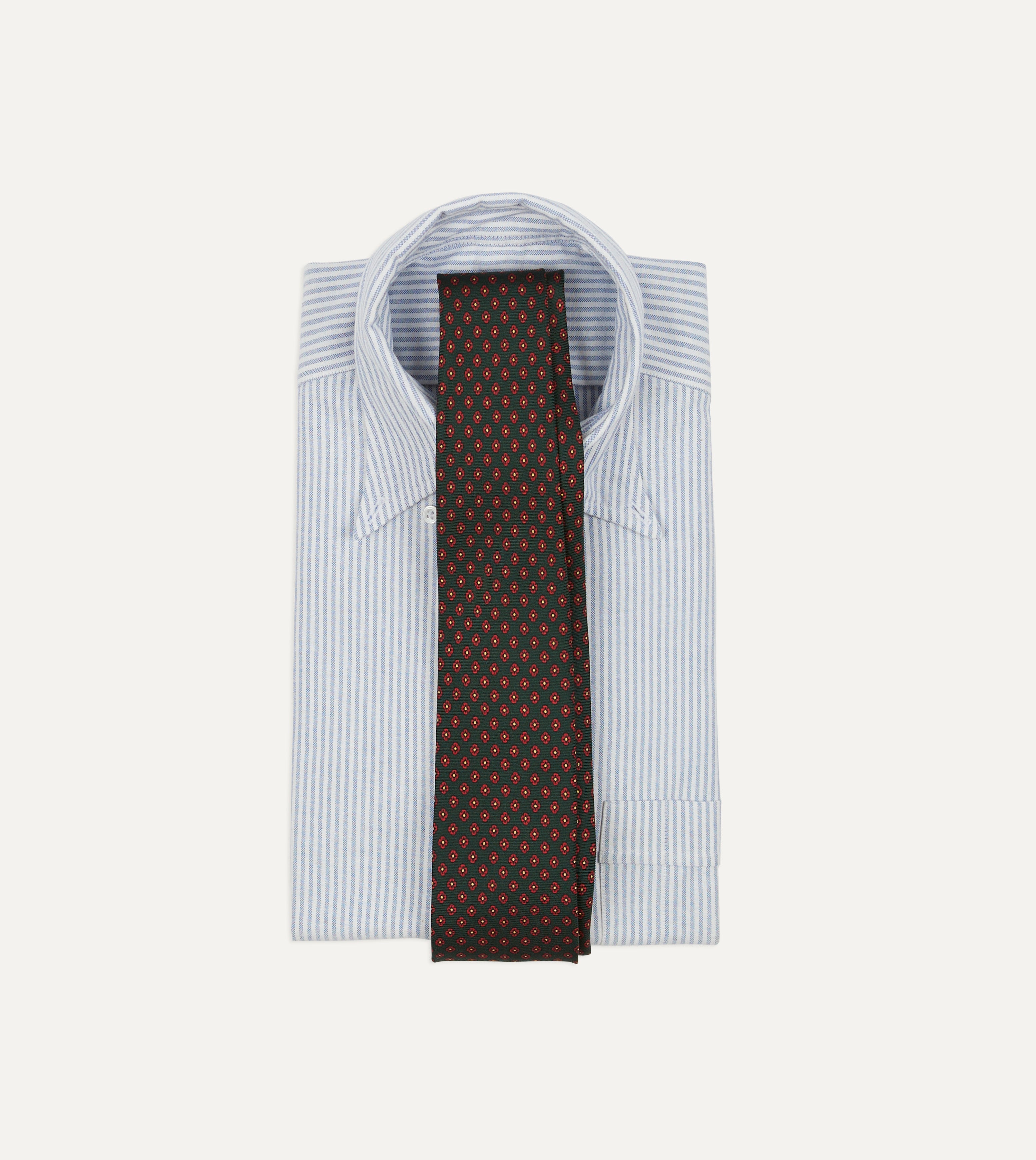 Elegant Green Micro Geometric Print Silk Twill Necktie for Men - Perfect for Business, Weddings & Formal Occasions