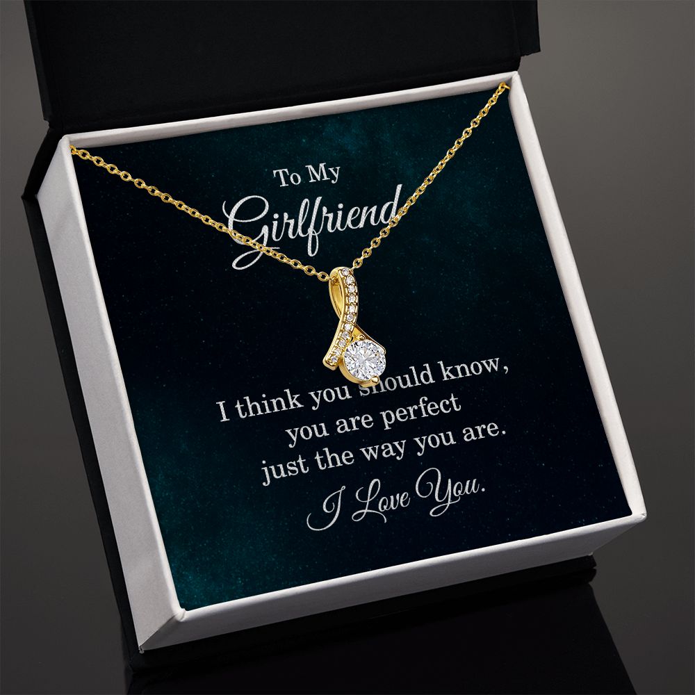 Elegant Cubic Zirconia Necklace - 14K White or Yellow Gold Plated Girlfriend Gift for Anniversary, Birthday & Valentine's Day | Perfect for Romantic Dates & Special Occasions