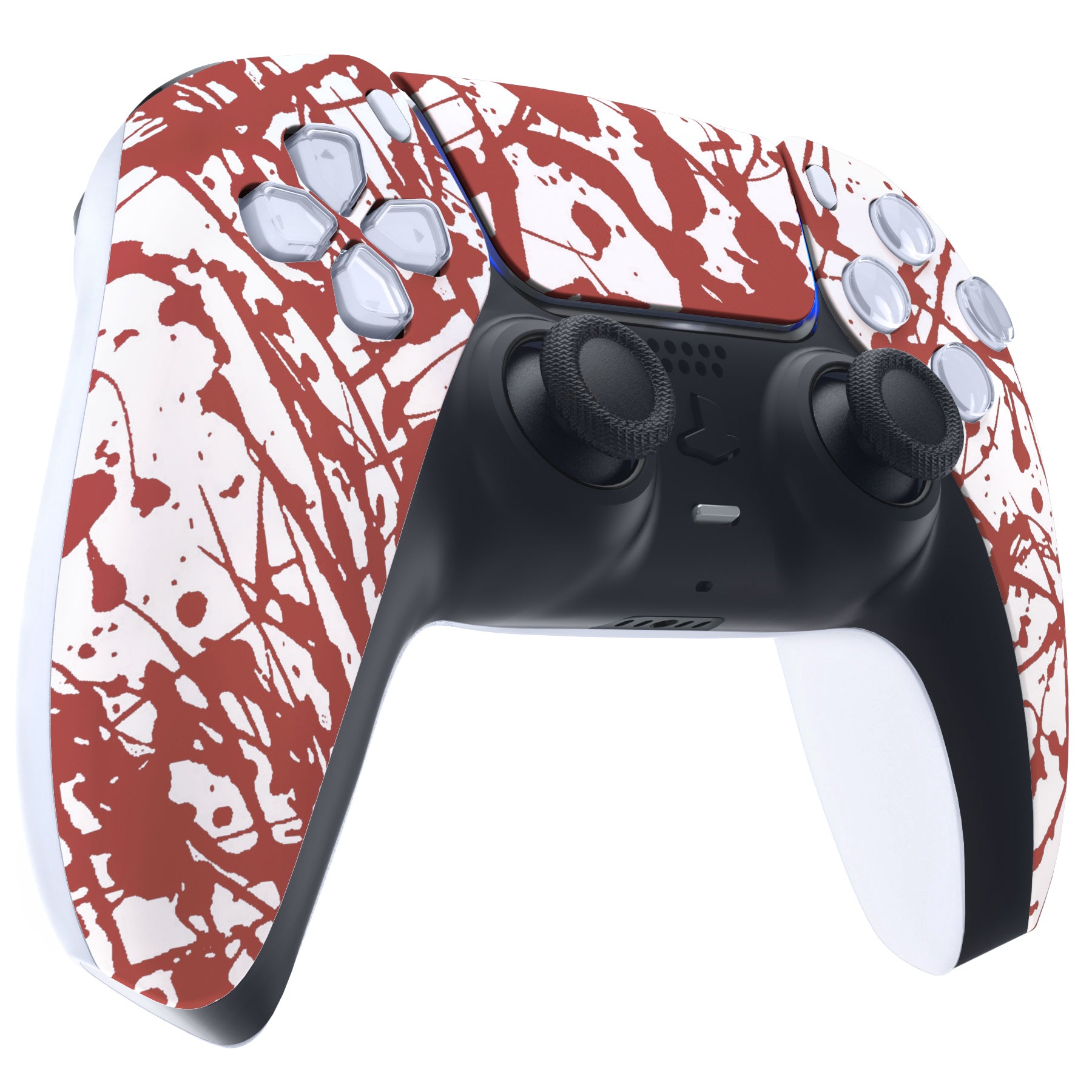 eXtremeRate PS5 Controller Front Housing Shell Replacement - Compatible with BDM 010/020/030/040/050 Models - Custom Touchpad Cover - Blood Red Color - Perfect for Gaming, DIY Mods & Controller Customization
