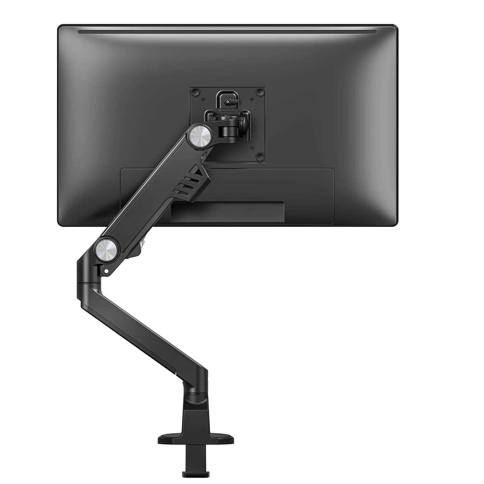 BEWISER Single Monitor Arm Desk Mount - Adjustable Stand for 24 to 43 Inch Flat & Ultrawide Screens - Height, Swivel, Tilt & Rotation Adjustment - VESA Compatible, 30 lbs Capacity (Black) - Perfect for Home Office, Gaming Setup & Workspace Ergonomics