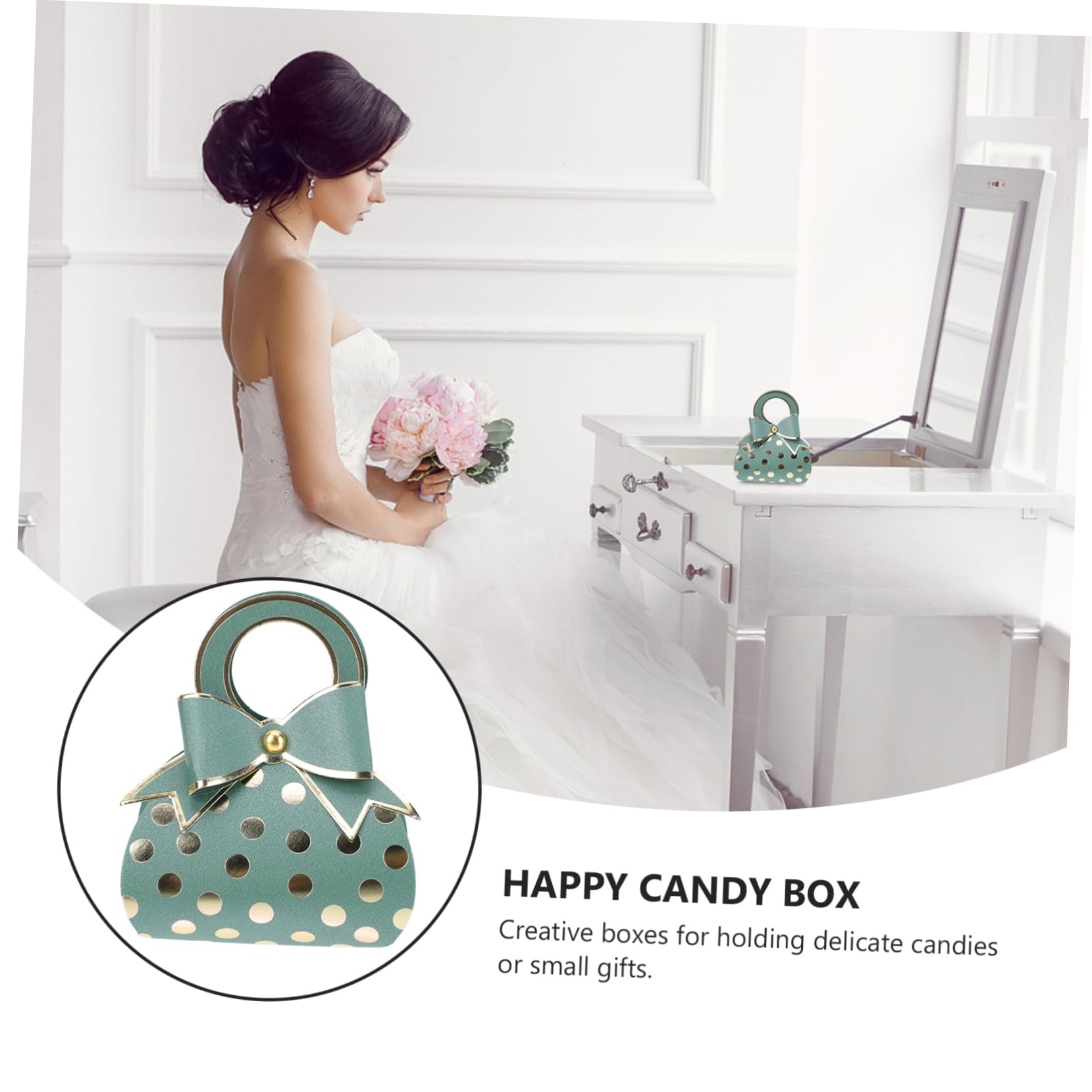 50pcs Christmas Candy Boxes - Elegant Wedding Favor Containers with Fine Workmanship | Perfect for Holiday Parties, Baby Showers & Wedding Receptions
