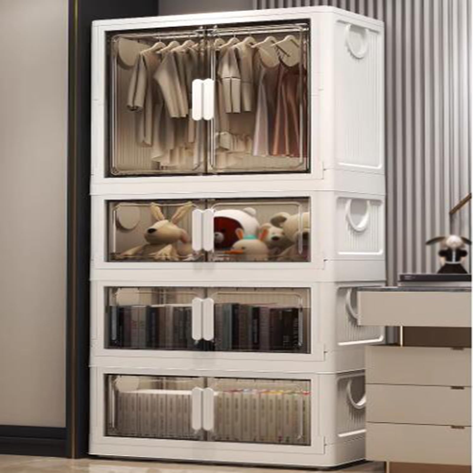 Large Stackable Storage Bins with Lids & Wheels for Home Organization