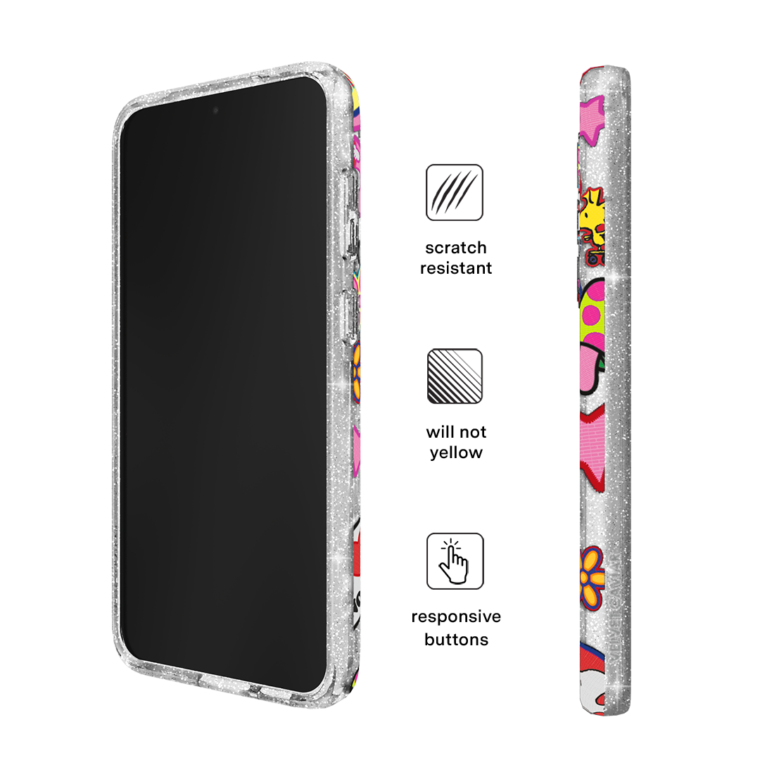 Snoopy Glitter Patchwork Phone Case for Samsung Galaxy - Cute Cartoon Protective Cover for Daily Use & Gift Giving