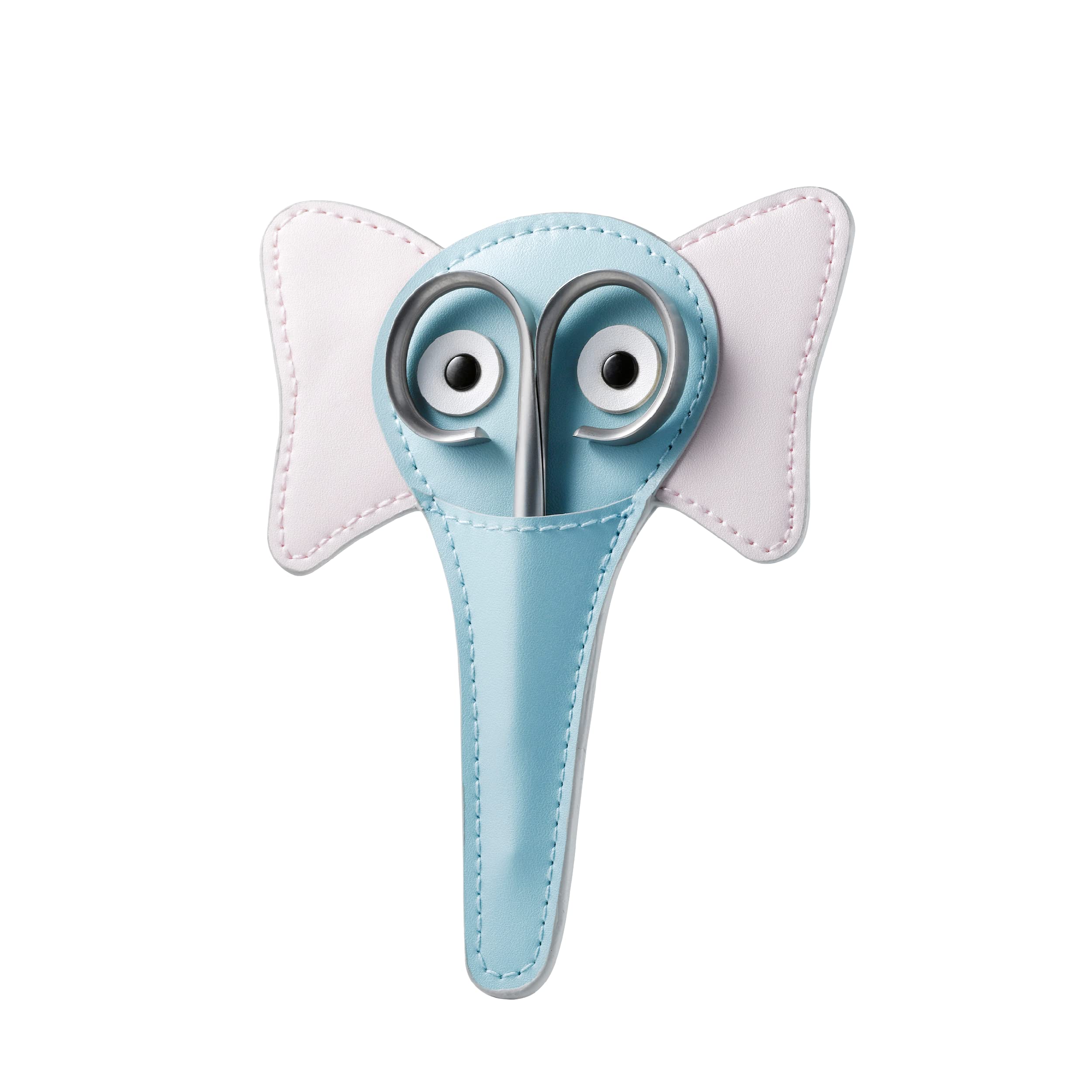 Rubis Switzerland Baby Nail Scissors with Elephant Case - Precision Stainless Steel Tweezers & Nail Clippers for Newborns - Safe Infant Grooming Kit for Home & Travel Use