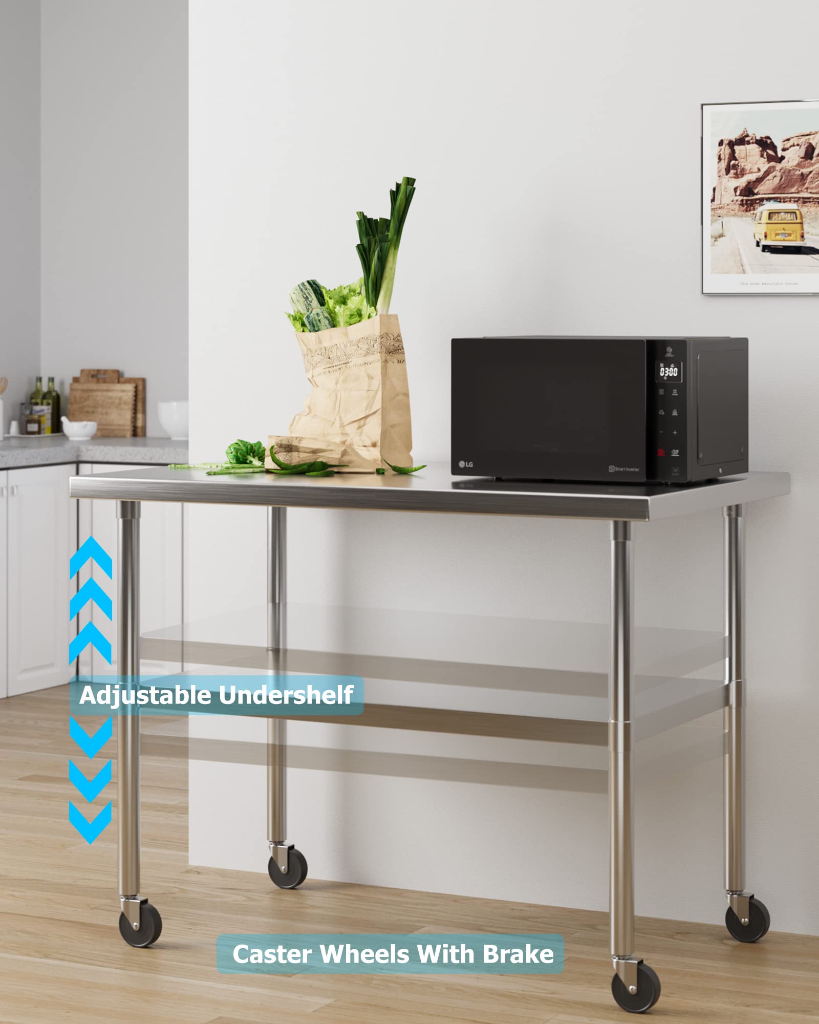 Heavy Duty NSF Certified Stainless Steel Work Table 30