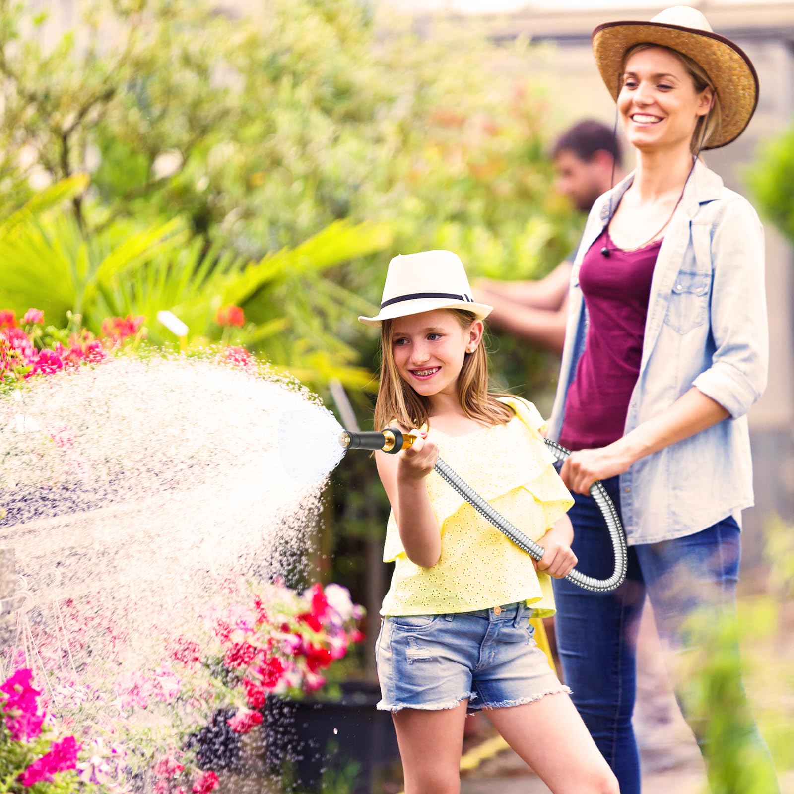 100 FT Expandable Garden Hose - Heavy Duty 304 Stainless Steel Water Hose, Kink-Free & Flexible - Perfect for Lawn Care, Car Washing & Outdoor Watering