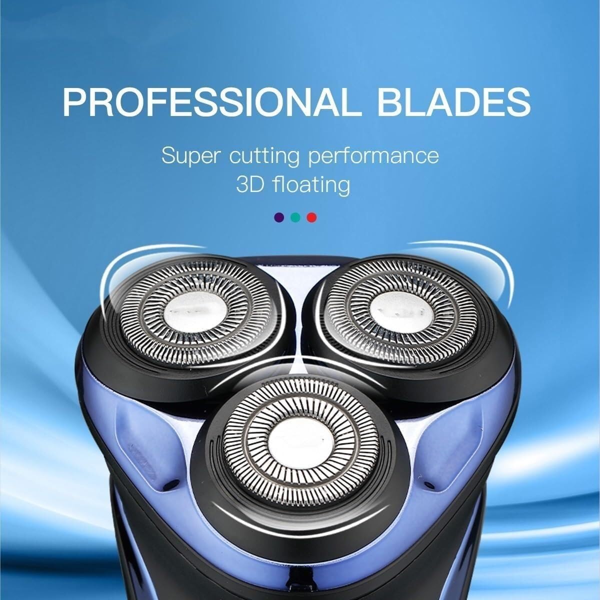 Professional Electric Razor for Men - Waterproof Rotary 3D Floating Shaver with Rechargeable Battery | Beard Trimmer & Cordless Shaving System for Home & Travel Use
