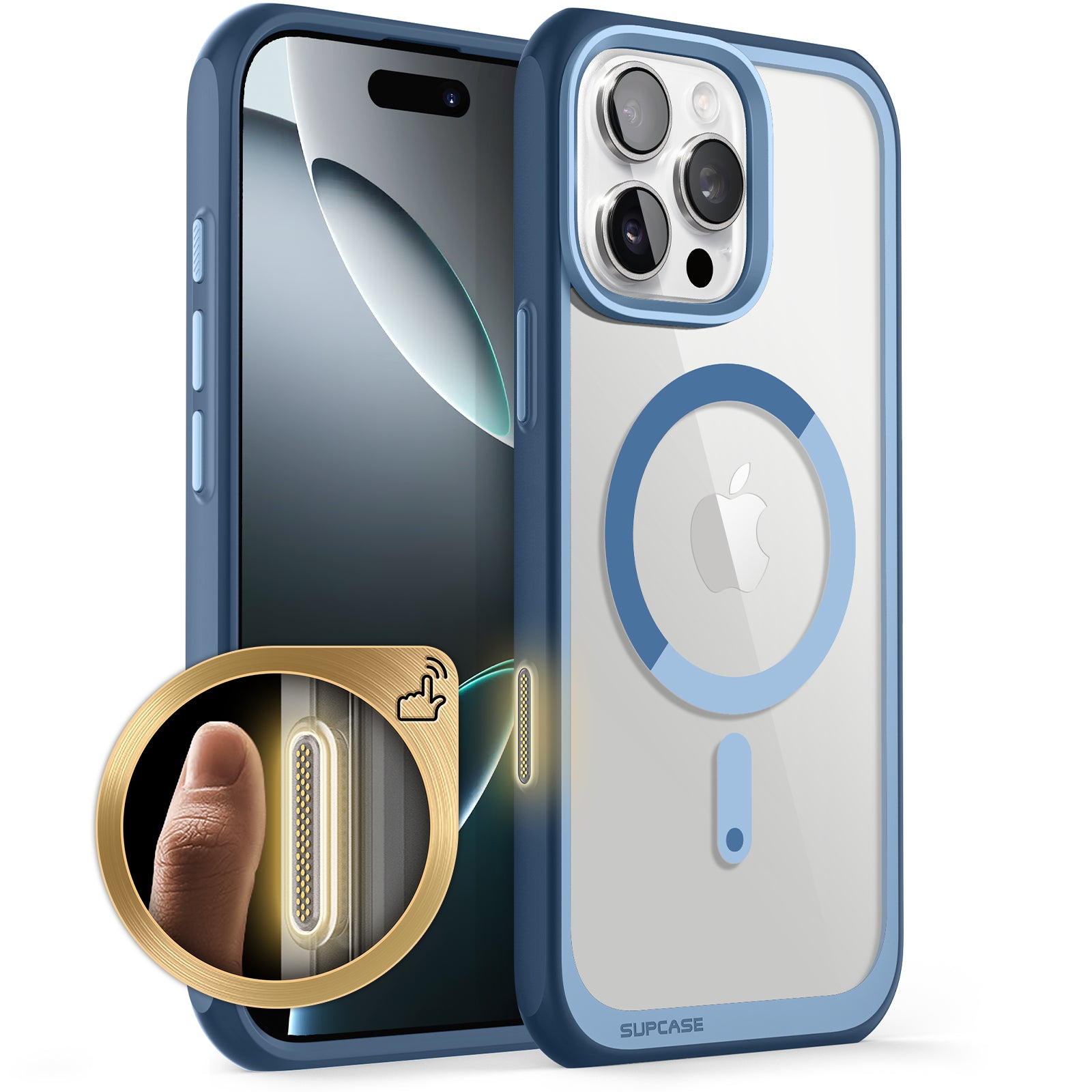iPhone 16 Pro Max Case - 6.9 Inch Unicorn Beetle MAG Slim Clear Protective Cover with MagSafe & Camera Control Button | Shockproof & Scratch Resistant | Perfect for Work, Travel & Outdoor Activities (Blue)