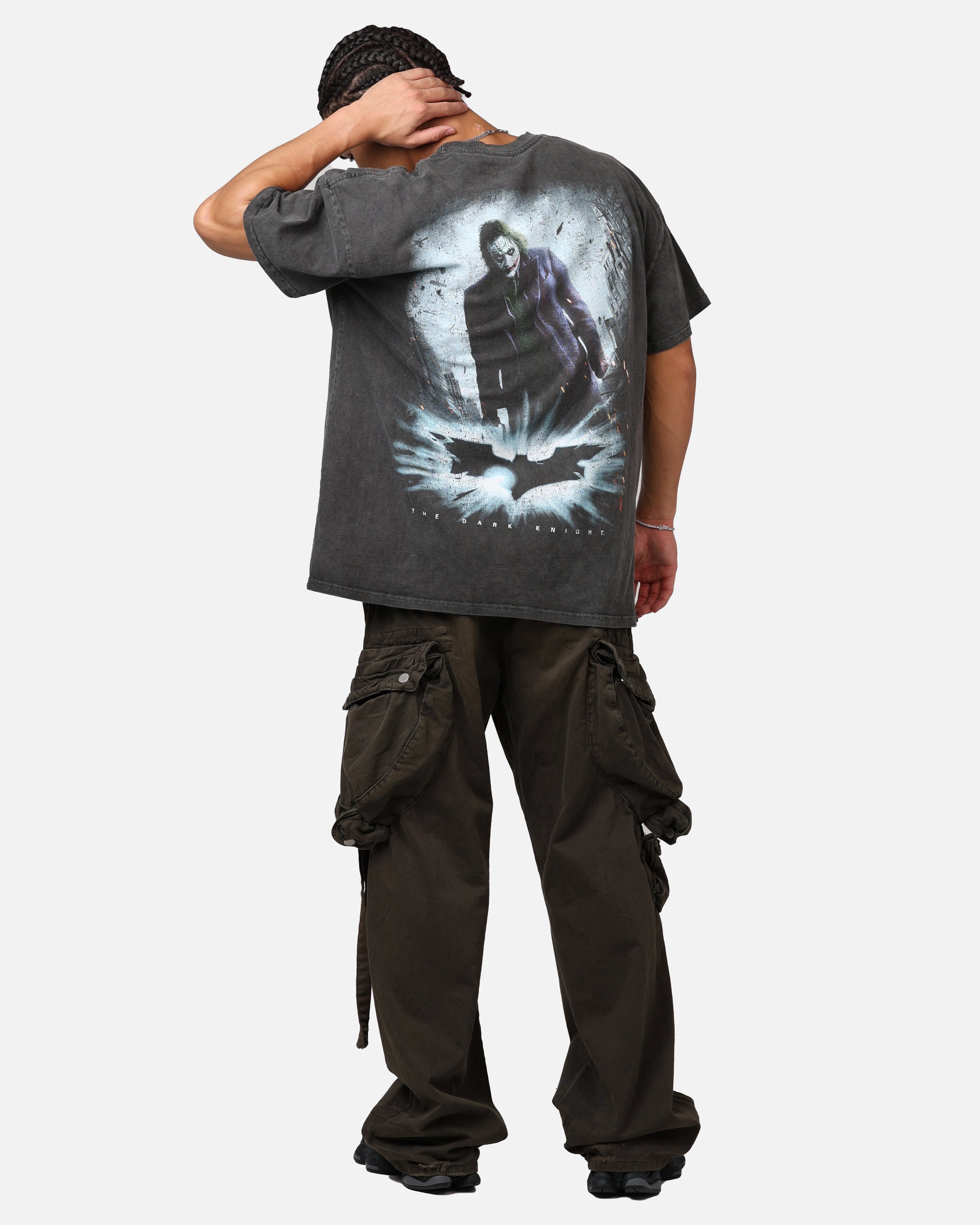 DC Batman The Dark Knight 2008 Heavyweight Graphic T-Shirt - Vintage Black Wash Cotton Tee for Men - Perfect for Cosplay, Comic Con & Superhero Fans