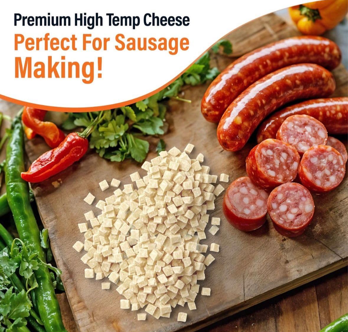 Prompt Prep High Temperature Diced Pepper Jack Cheese - 5 lb Bag, 1/4 Inch Cubes for Grilling, Salami & Snack Sticks | Perfect for BBQ, Charcuterie Boards & Party Snacks