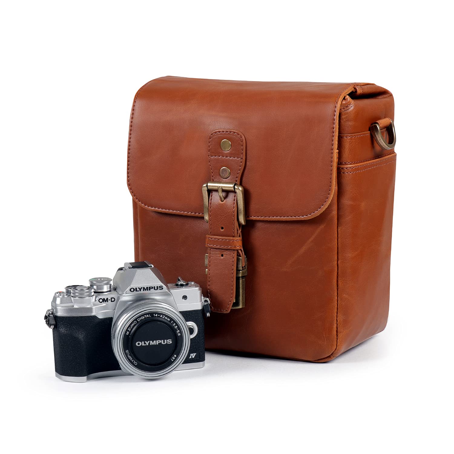 Premium MegaGear Genuine Leather Camera Messenger Bag - Durable & Stylish Crossbody Bag for DSLR, Mirrorless Cameras - Perfect for Travel, Photography & Everyday Use