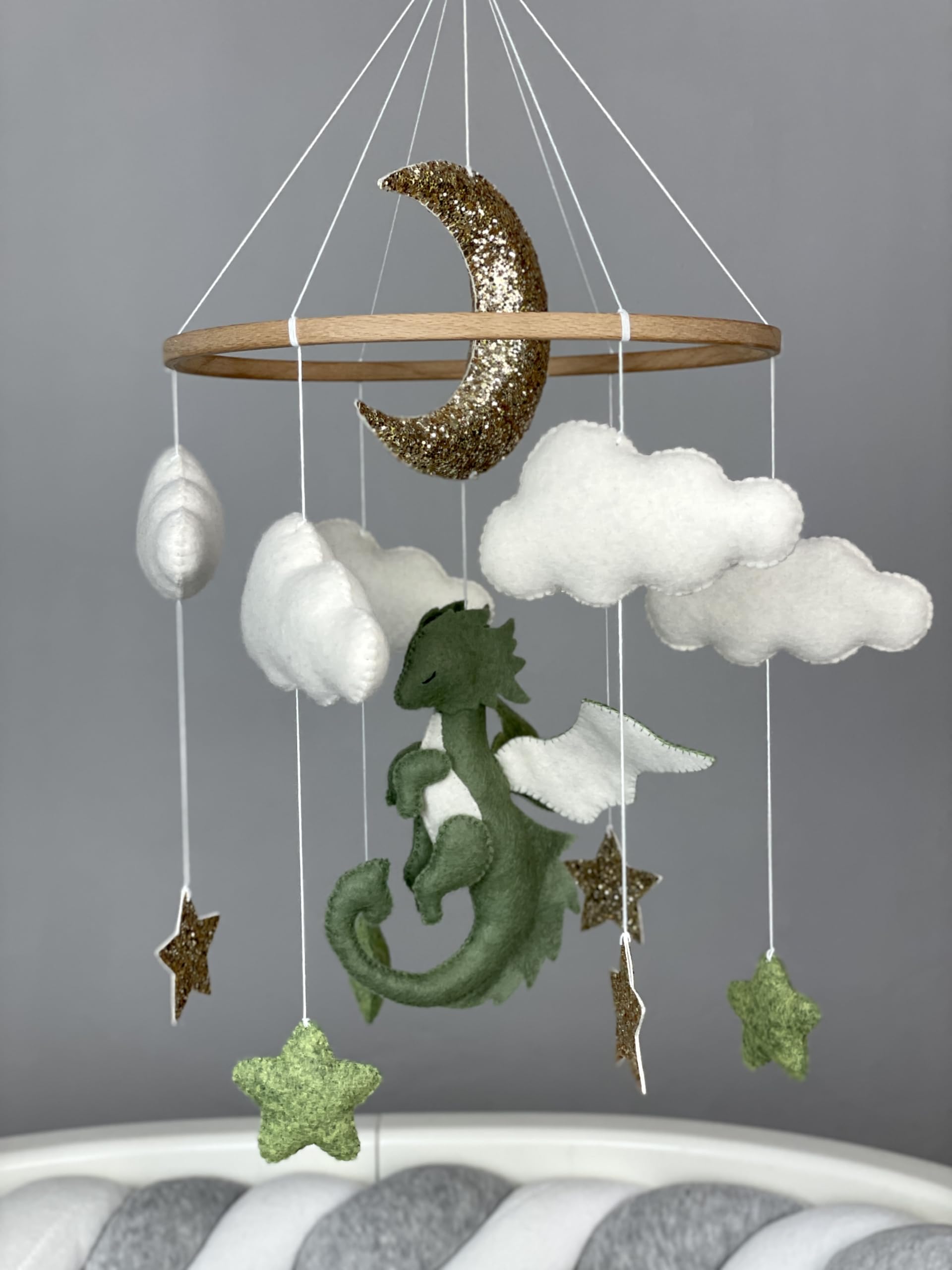 Fantasy Dragon Baby Mobile - Neutral Nursery Crib Decor, Unique Baby Shower Gift for Boys & Girls - Perfect for Themed Nurseries, Newborn Gifts & Fantasy Room Decor