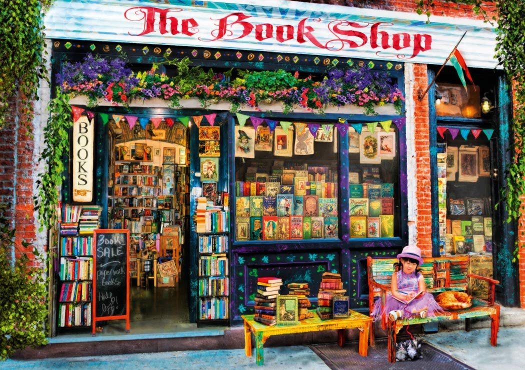 Bluebird Puzzle - 1000 Piece Bookshop Kids Jigsaw Puzzle - Stunning Retro Youth Bookstore Scene - Premium Adult Puzzle Made in Europe - Perfect for Family Game Nights & Home Decor