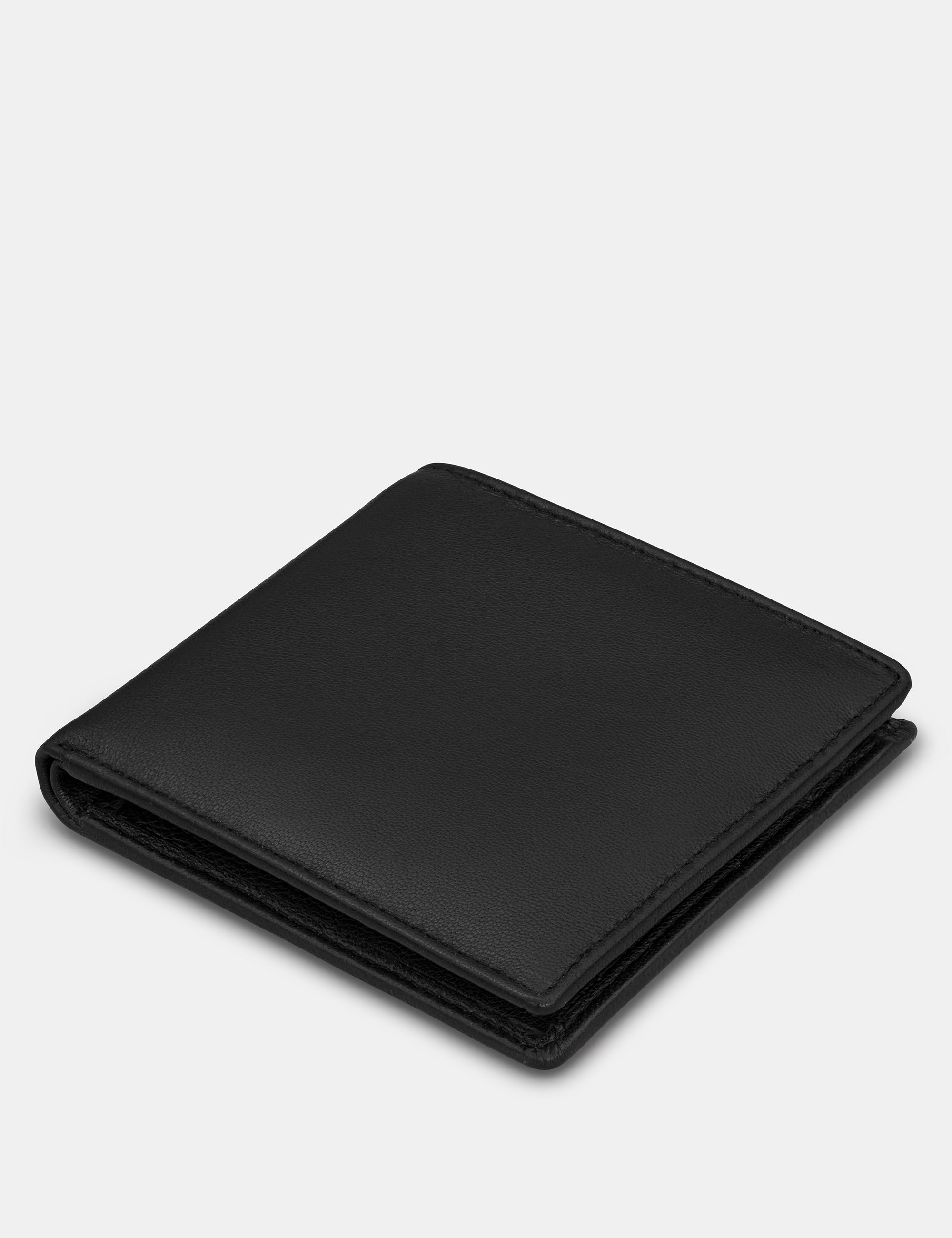 Premium Two-Fold Black Leather Wallet for Men - Slim RFID Blocking Bifold Wallet with Money Clip - Perfect for Everyday Carry & Travel