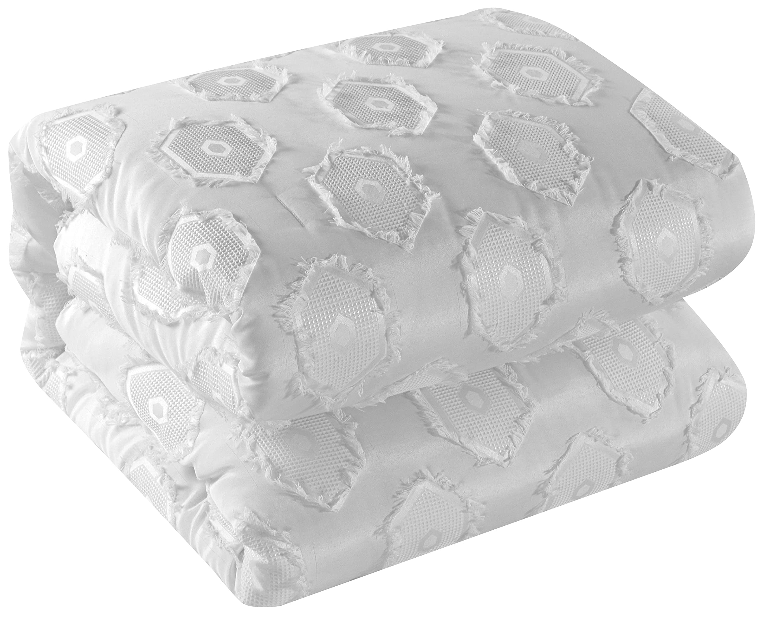 Stratford Park White Queen Size 7-Piece Bedding Set with Comforter, Bedskirt, Pillowcases & Shams | Luxury Soft Bed Sheets for Master Bedroom & Guest Room Decor
