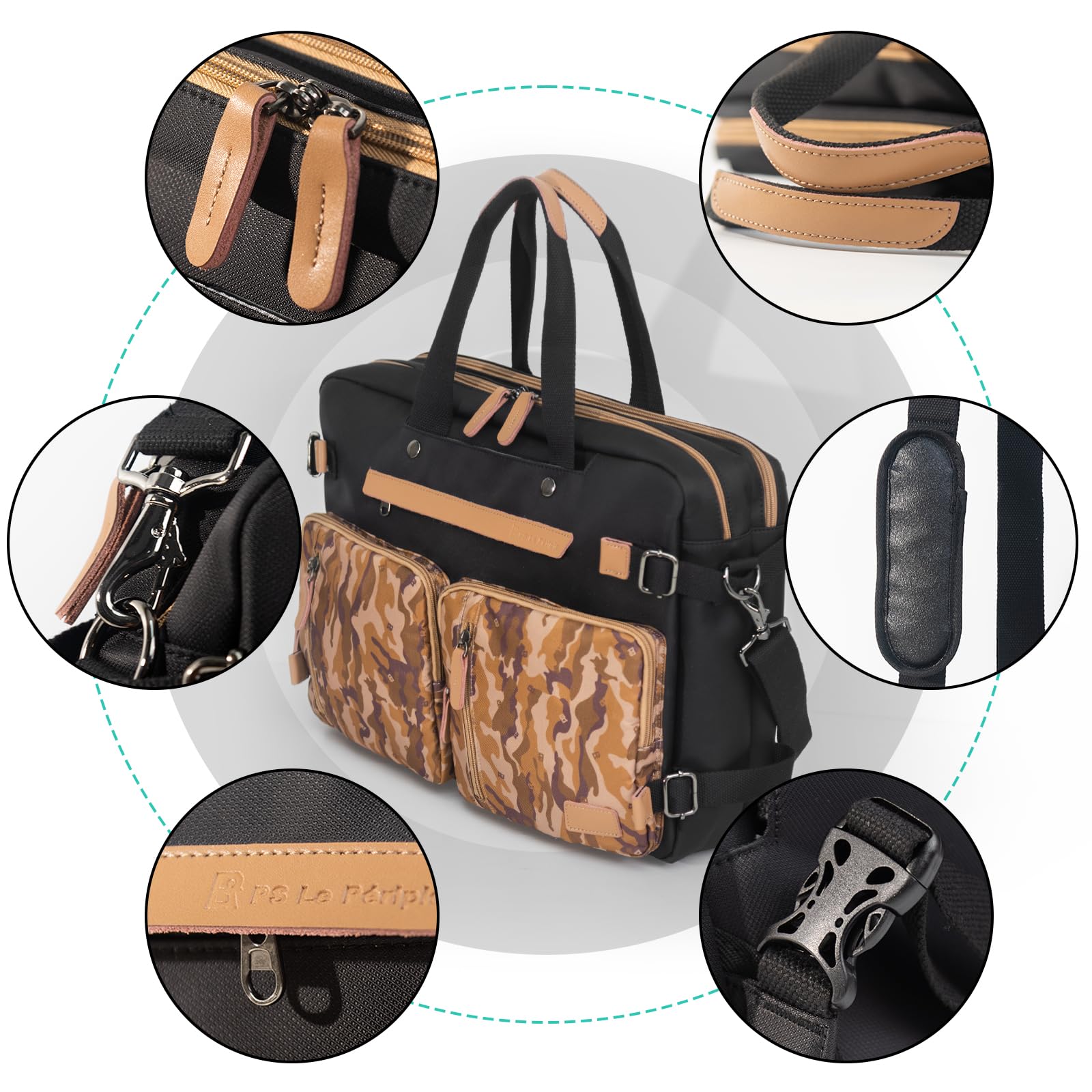3 in 1 Laptop Backpack for Men - 17.3 Inch Business Computer Bag with USB Charging Port, Water Resistant Travel Backpack & Briefcase - Perfect for Office, College, Commuting & Airplane Carry-On (Desert Color)
