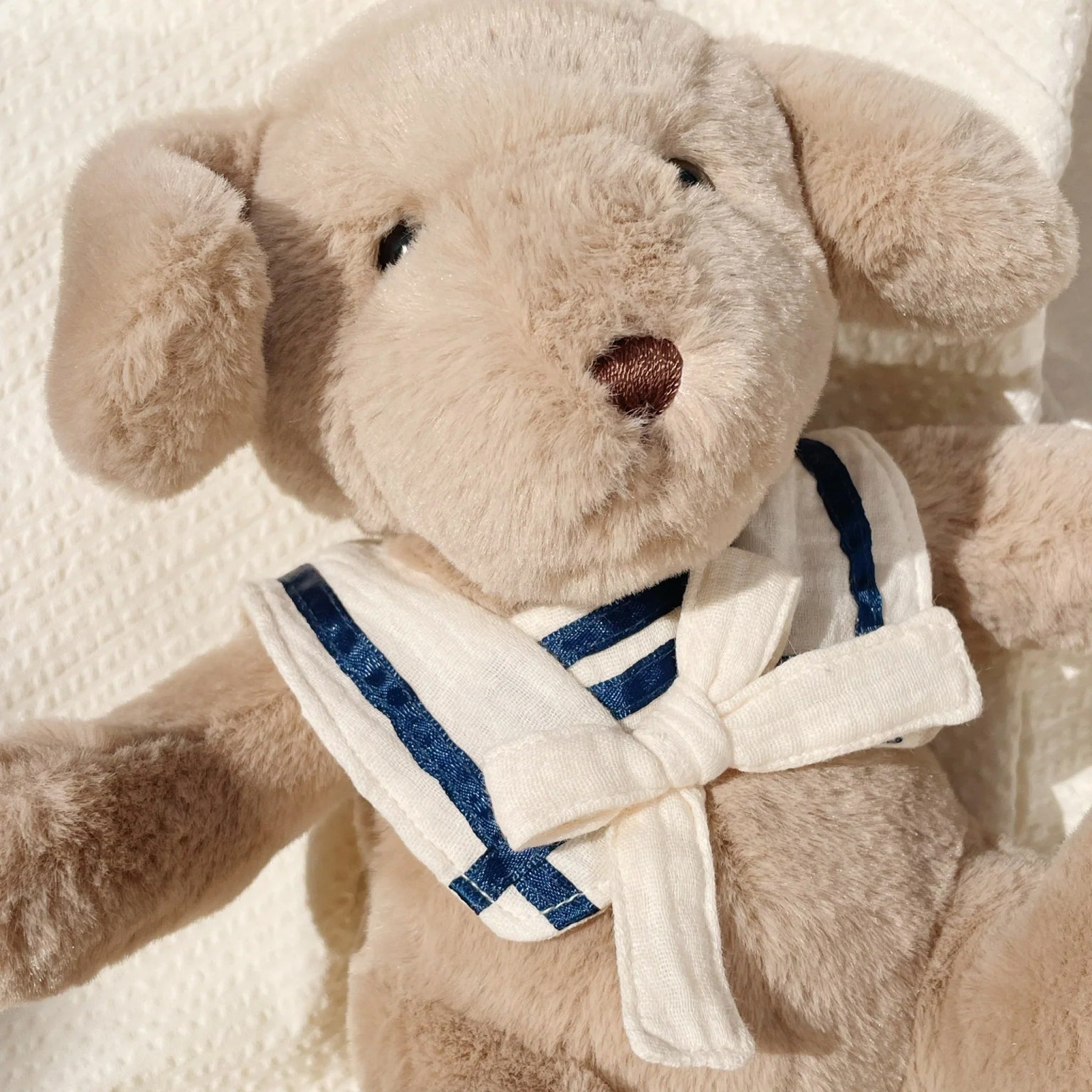 KONGES SLØJD Luca Sailor Puppy Teddy Bear - Soft Black Stuffed Animal Toy for Kids & Babies | Perfect for Cuddling, Gifts, and Nursery Decor