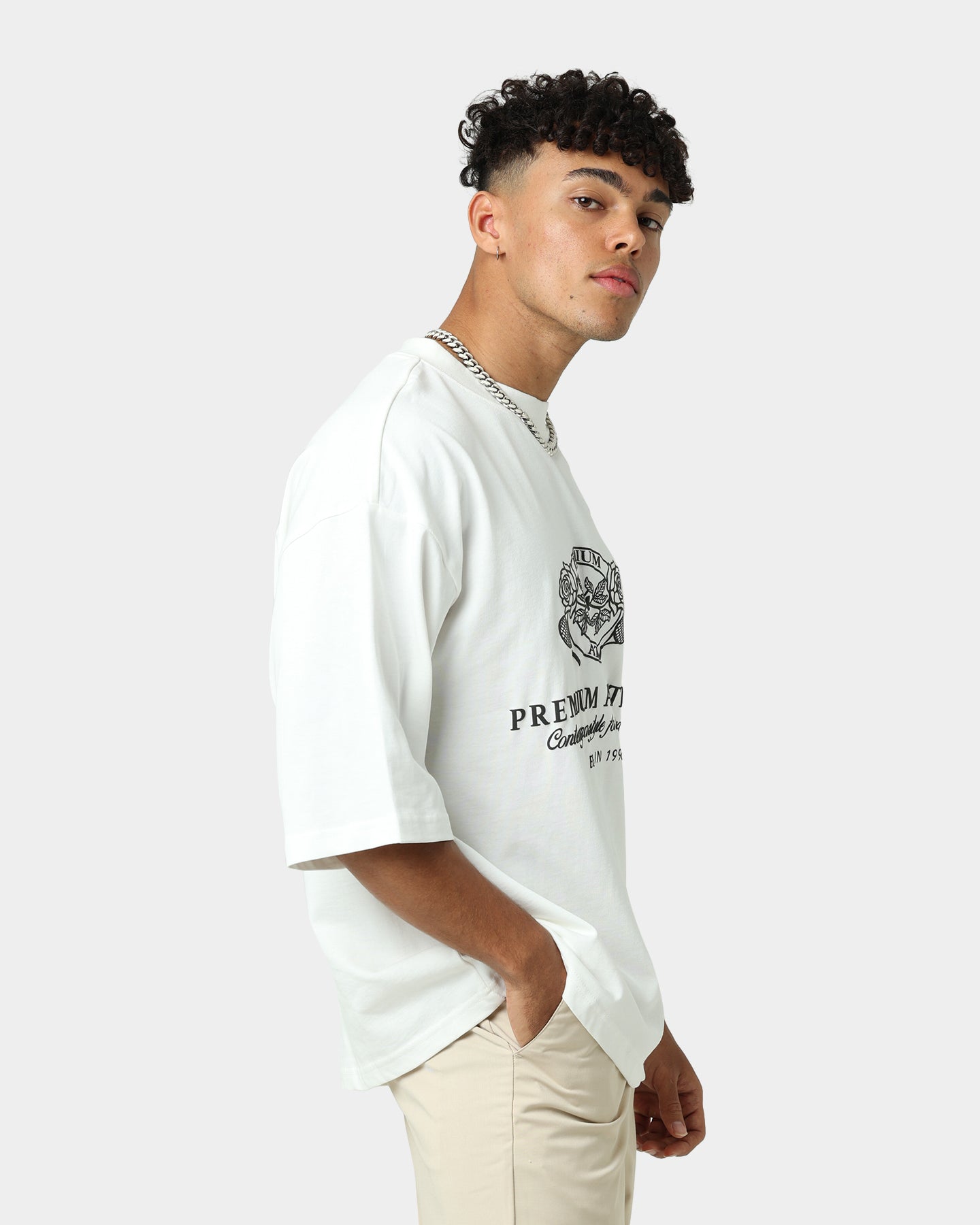 404 Premium Athletics Heritage T-Shirt for Men & Women - Vintage Style Cotton Tee - Off White - Casual Wear, Gym, Workout & Street Fashion