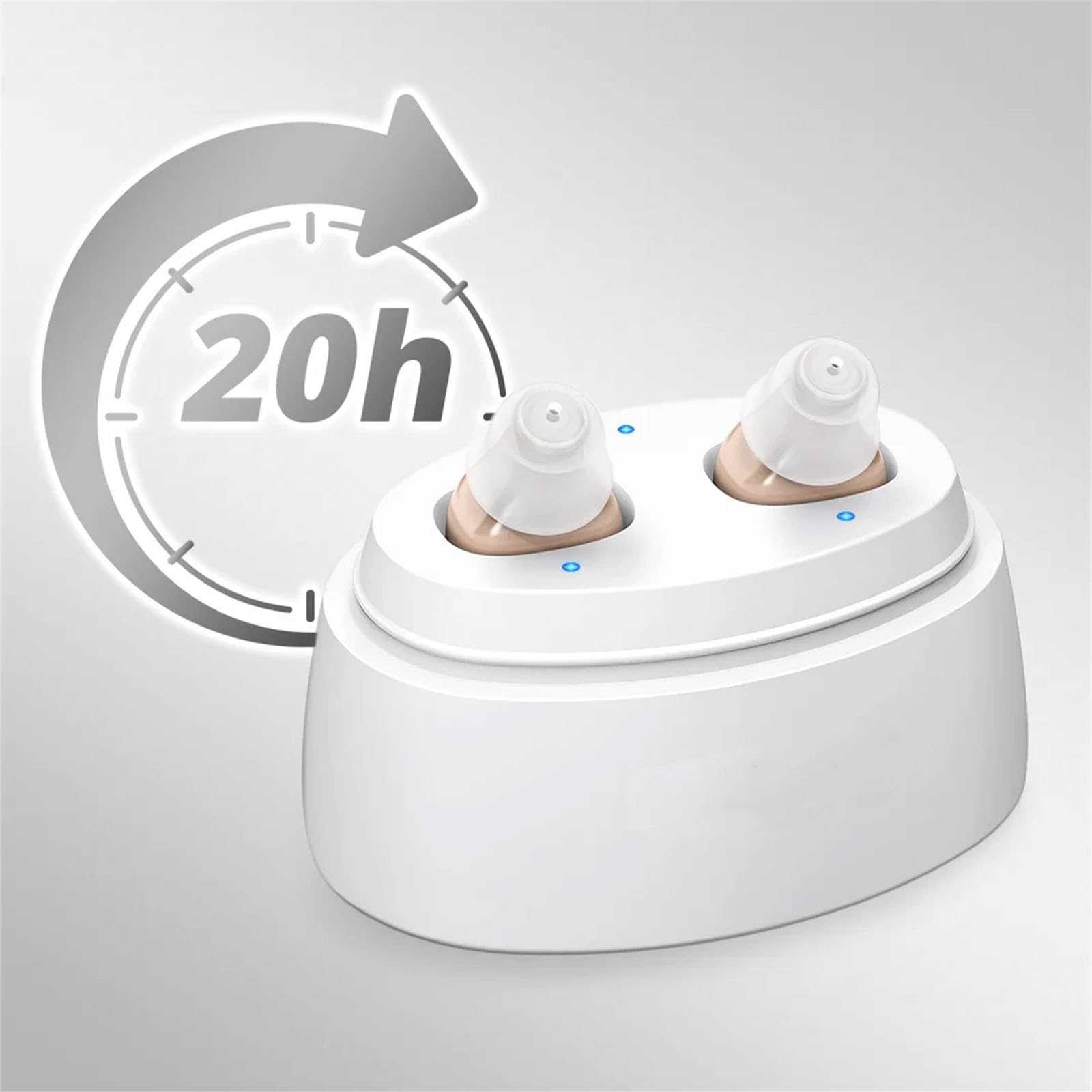 Nebr Digital Hearing Aids for Seniors - Rechargeable Noise Cancelling Hearing Amplifiers with Comfort Fit (Skin) - Ideal for TV Watching, Conversations & Outdoor Activities