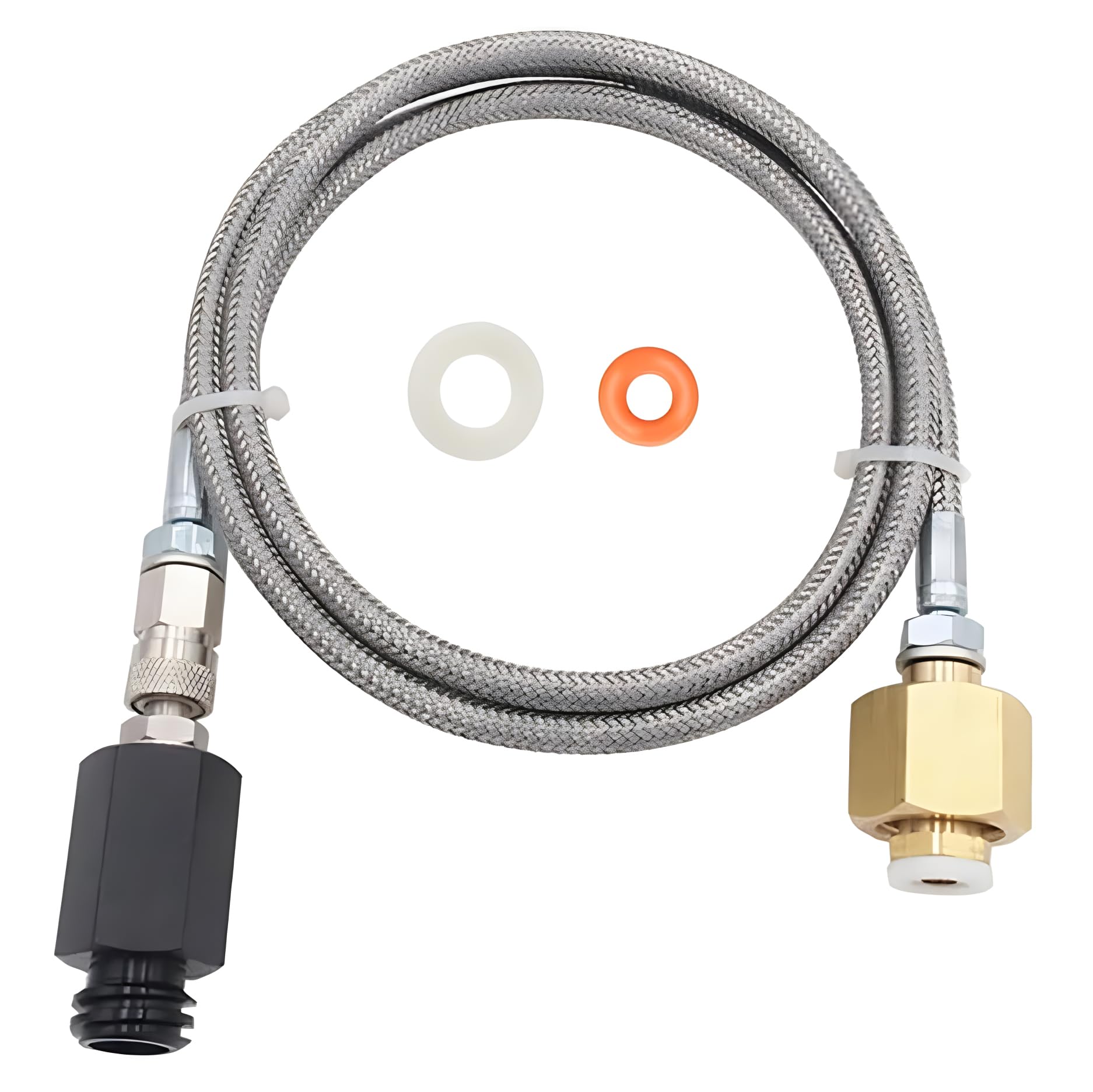 Premium Stainless Steel CO2 Adapter Hose - 60in High Pressure CGA320 to TR21-4 Carbonation Kit for Soda Makers | Compatible with OneTouch, Jet & Aqua Fizz | Perfect for Home Carbonation, Soda Making & Beverage Dispensing