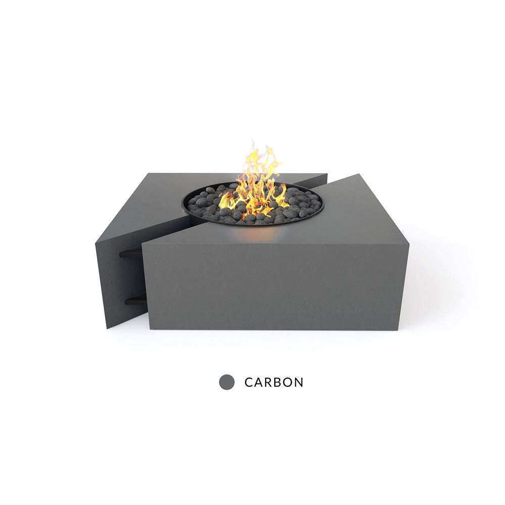 Outdoor Fire Pit Table with Lid - Stainless Steel & Glass Wind Guard for Patio, Garden, Backyard - Perfect for Camping, BBQ, and Relaxing Evenings
