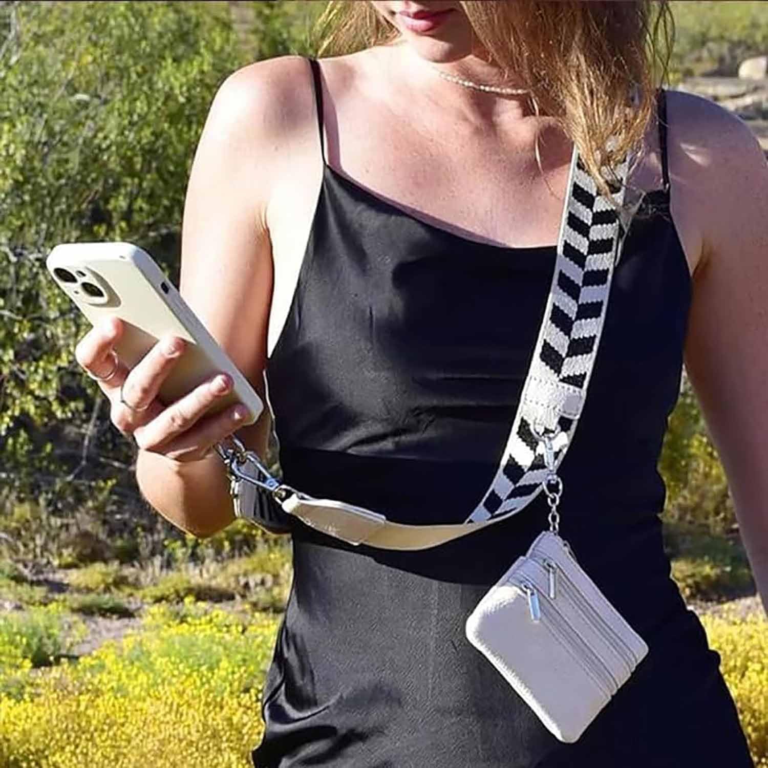Zixuan Adjustable Crossbody Phone Strap with Zippered Pouch & Clip - Perfect for Hands-Free Convenience During Travel, Shopping, and Outdoor Activities