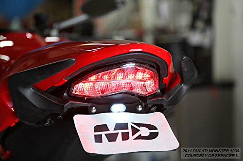 Sequential LED Tail Lights with Clear Lens for Ducati Monster 797 821 1200 (2014-2021) & Supersport (2017-2020) - High Visibility Brake Lights for Night Riding & Enhanced Motorcycle Safety
