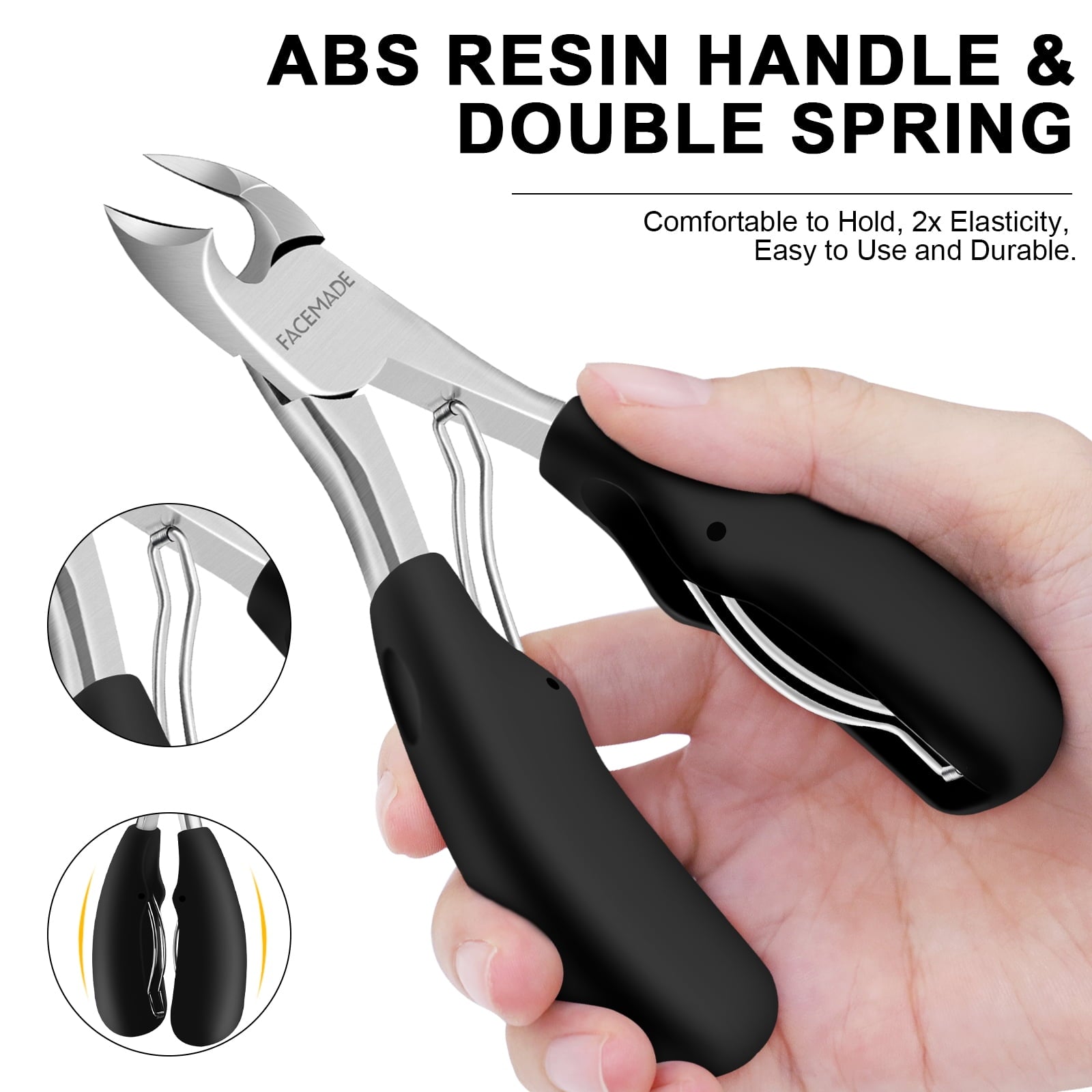Professional Thick & Ingrown Toenail Clippers Set for Men & Seniors - Heavy Duty Nail Trimmer with Non-Slip Handle - Perfect for Thick, Hard, or Ingrown Toenails at Home or Travel