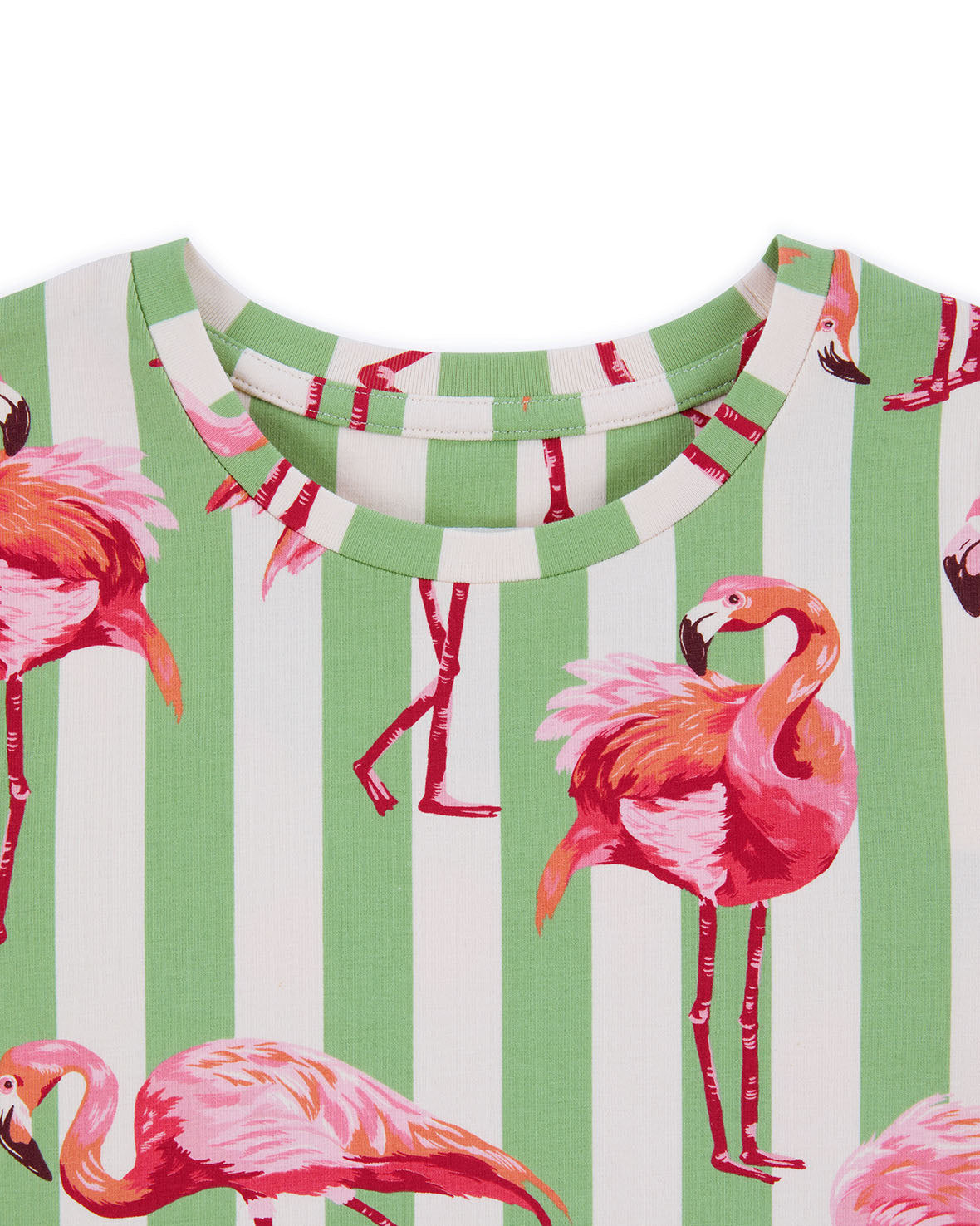 Organic Cotton Flamingo Stripe Short Pajama Set for Kids - Soft & Breathable Sleepwear for Boys & Girls - Perfect for Summer Nights & Sleepovers