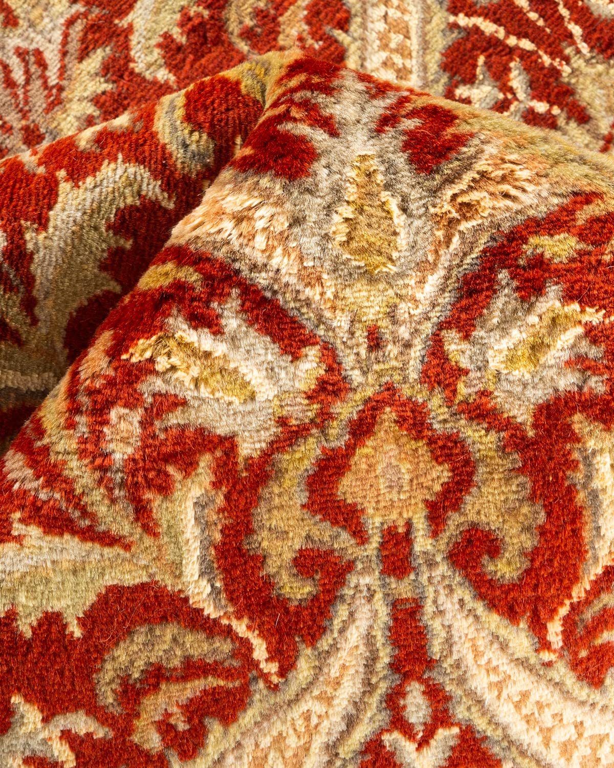 Handmade Wool Oriental Mogul Orange 6x9 Area Rug - Traditional Hand-Knotted Design for Living Room, Bedroom & Dining Room Decor
