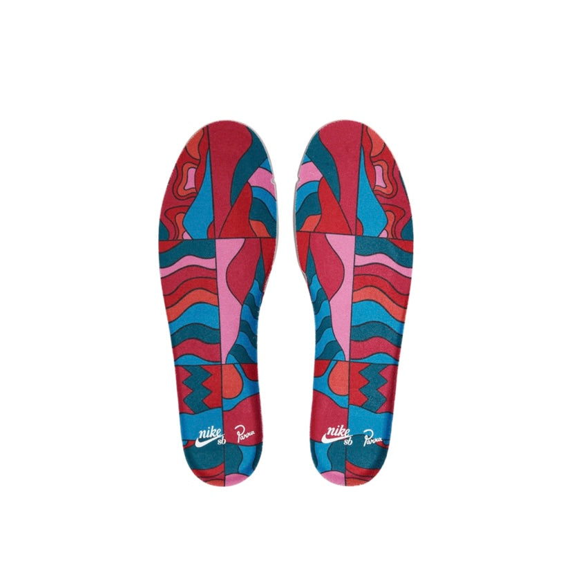 Nike SB Dunk Low Pro Premium QS Parra Fireberry Black Sneakers - Men's Skateboarding Shoes for Streetwear & Casual Wear