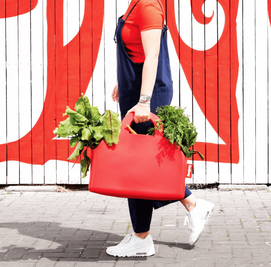 Stylish Sjopper Kees Red Tote Bag for Women - Large Capacity Canvas Shopping Bag - Perfect for Groceries, Beach, Work & Travel