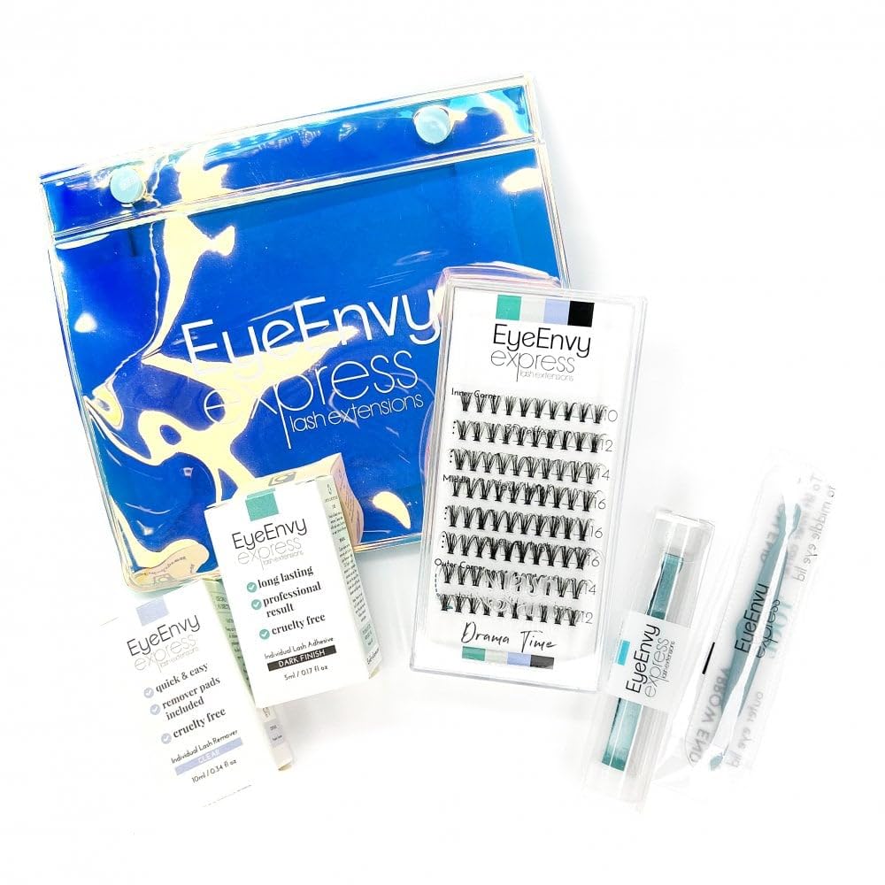 EyeEnvy Express 3D Thick Mink Individual Eyelash Clusters (18mm Extra Long Plus) - Professional Drama Time Cluster Lashes for Stunning Volume | Perfect for Night Out, Weddings & Special Occasions