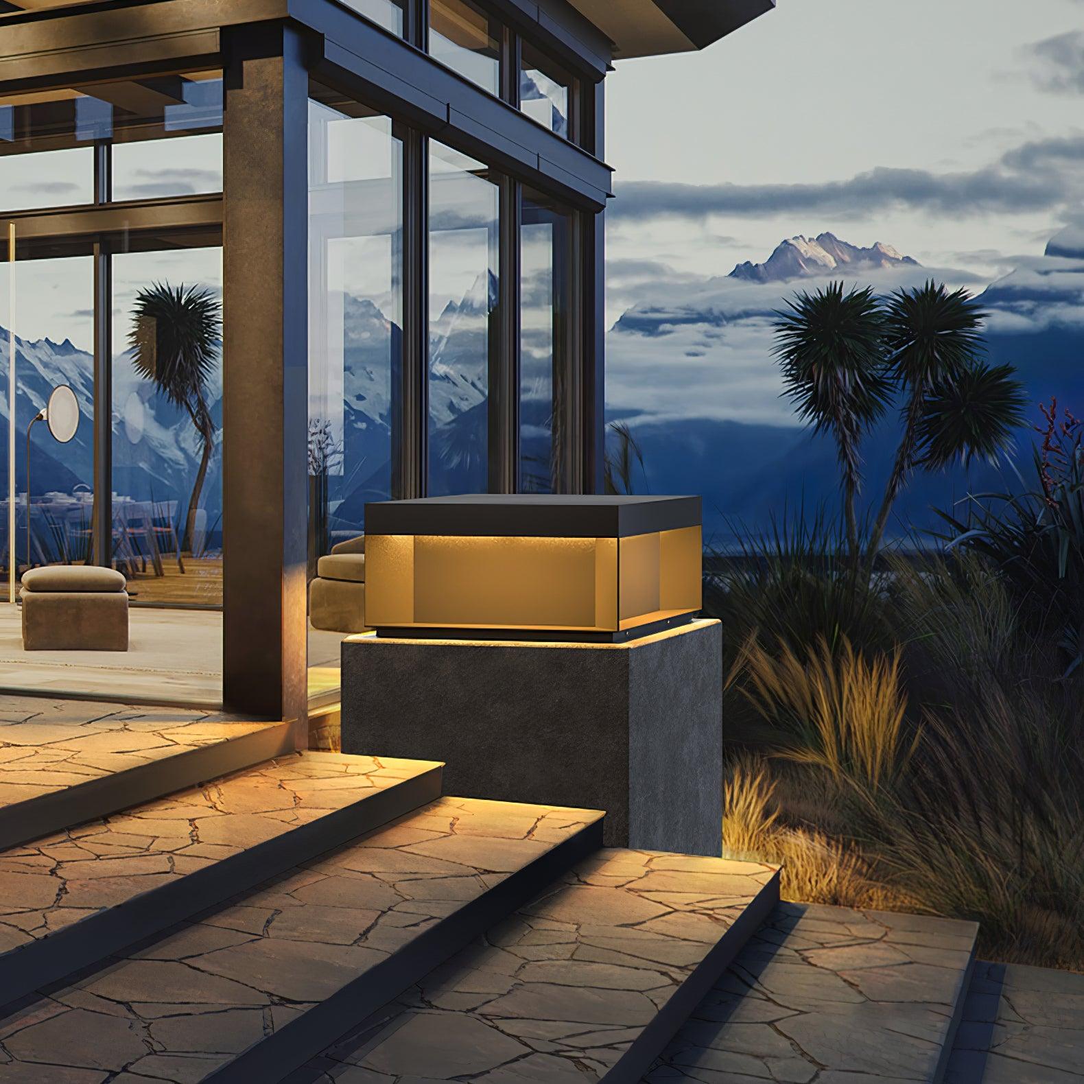 Black Box Outdoor Post Light - Durable Weatherproof LED Exterior Light for Garden, Patio, and Driveway Lighting