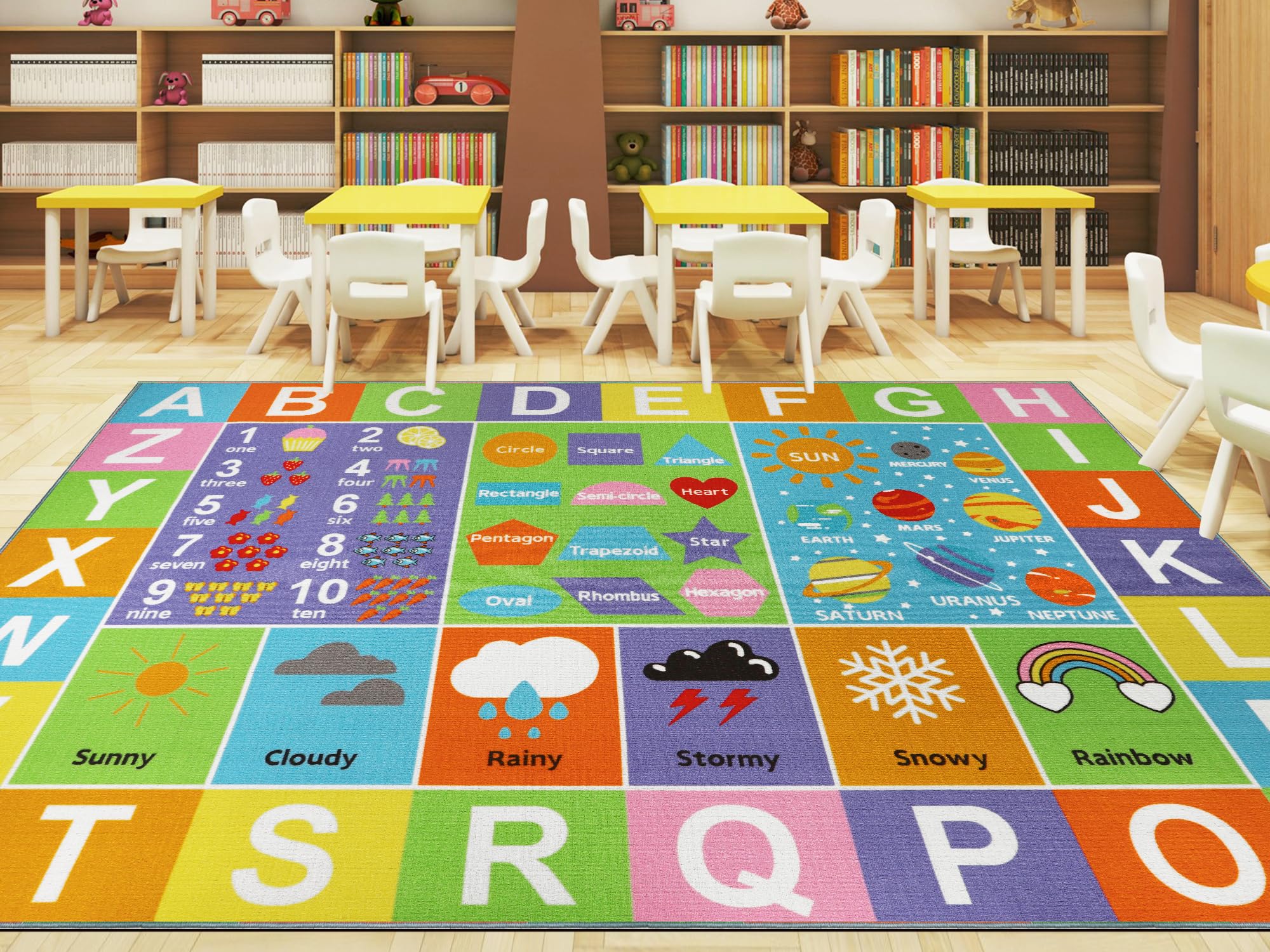 Non-Slip ABC Alphabet & Numbers Educational Play Mat for Kids - 6'6