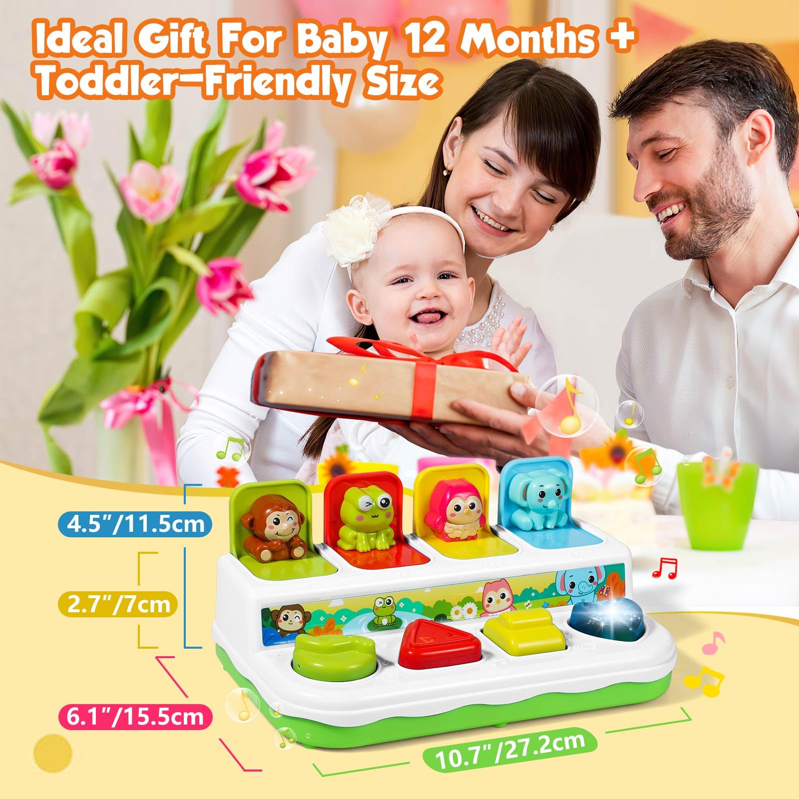 Best Baby Toys for 6-18 Months | Early Learning Cause & Effect Interactive Infant Toys | Musical Pop-Up Toys for Toddlers 1-3 Years | Perfect Gift for Boys & Girls | Great for Playtime, Learning & Sensory Development
