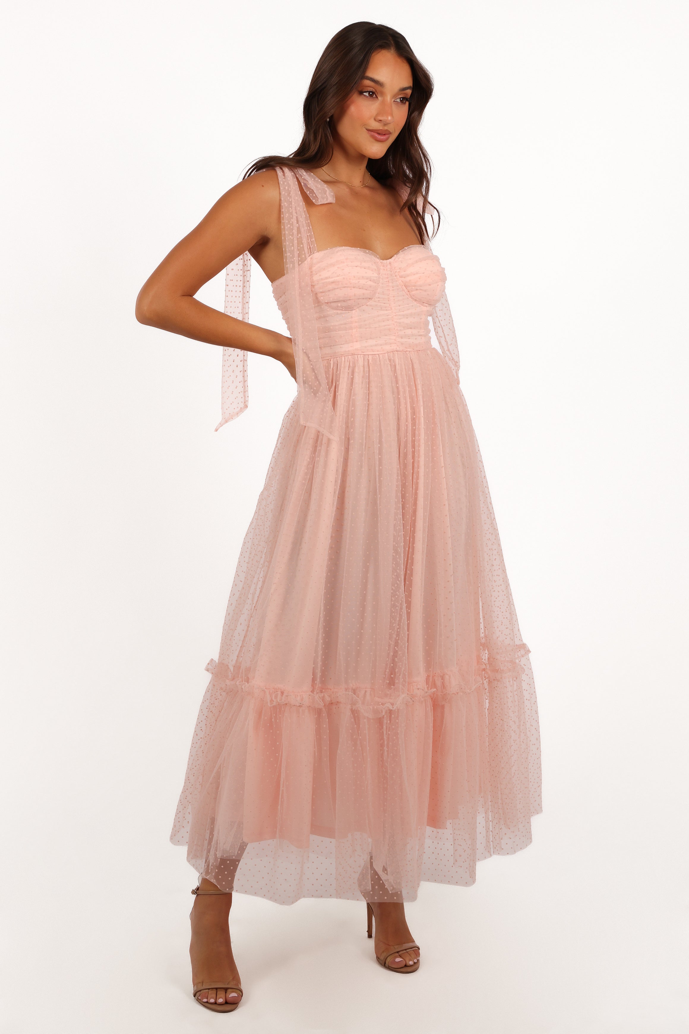 Floret Midi Dress in Petal Pink | Floral Summer Dress for Women | Perfect for Beach Vacations, Brunch Dates & Garden Parties