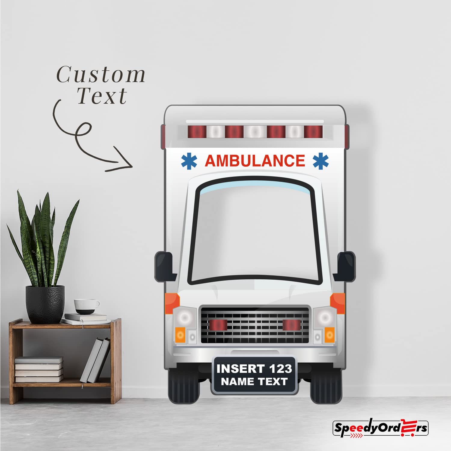 Custom Ambulance Photo Booth Frame - Personalized Nurse Graduation Party Prop - Paramedic Photo Booth Decor (Paper) - Perfect for Medical School Graduations, EMS Celebrations & Healthcare Themed Events