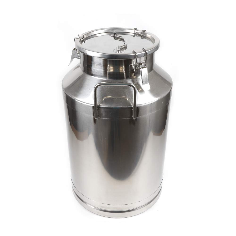 60L/15.9 Gallon Stainless Steel Milk Transport Can - Heavy Duty Liquid Storage Container with Sealed Lid for Milk, Wine & Beverages - Perfect for Dairy Farms, Vineyards & Commercial Kitchens