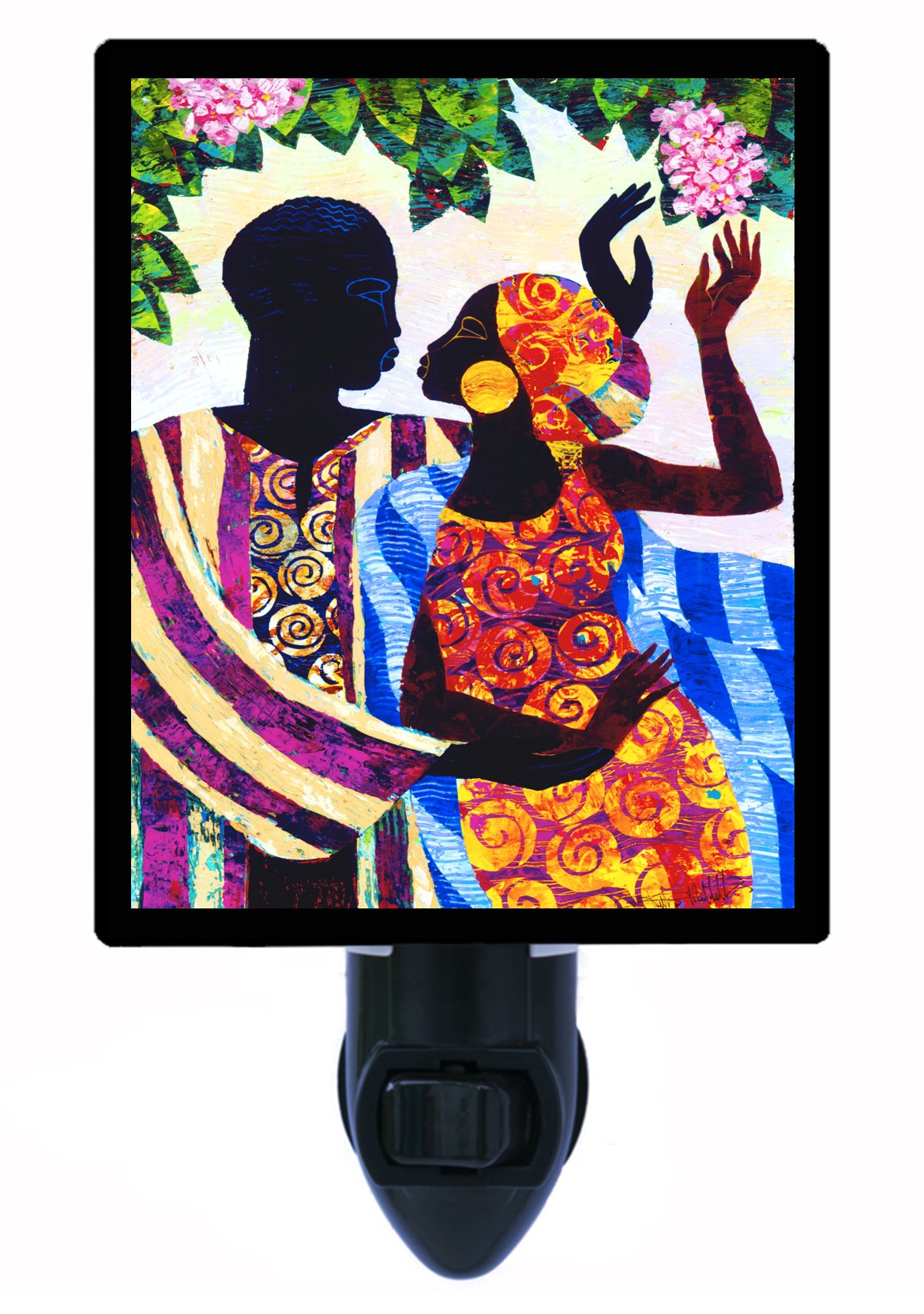 African Cultural LED Night Light for Home & Garden Decor - Ethnic Themed Bedroom, Nursery, or Outdoor Lighting