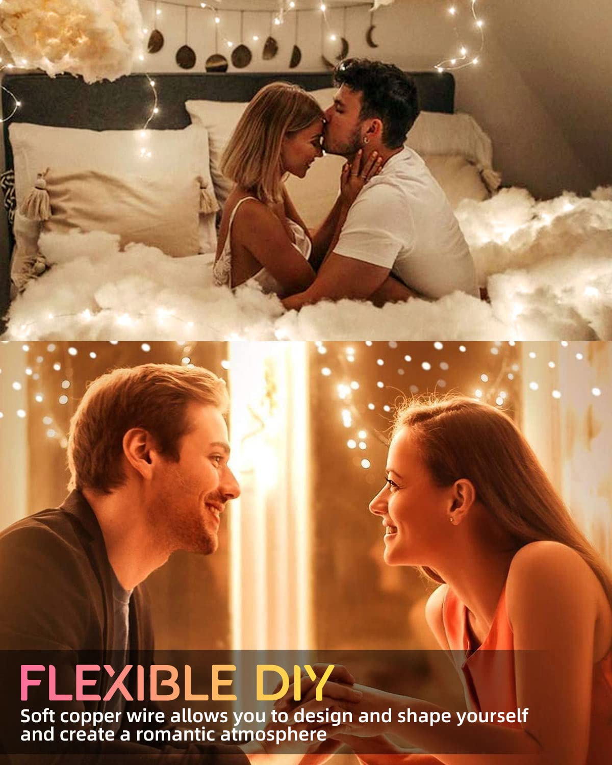 10 Pack Battery Fairy Lights 2.4M 24 LED Warm White String Lights - Waterproof Copper Wire LED Lights for Wedding, Party, Home Decor | Indoor & Outdoor Use - Perfect for Christmas, Valentine's Day & Garden Lighting