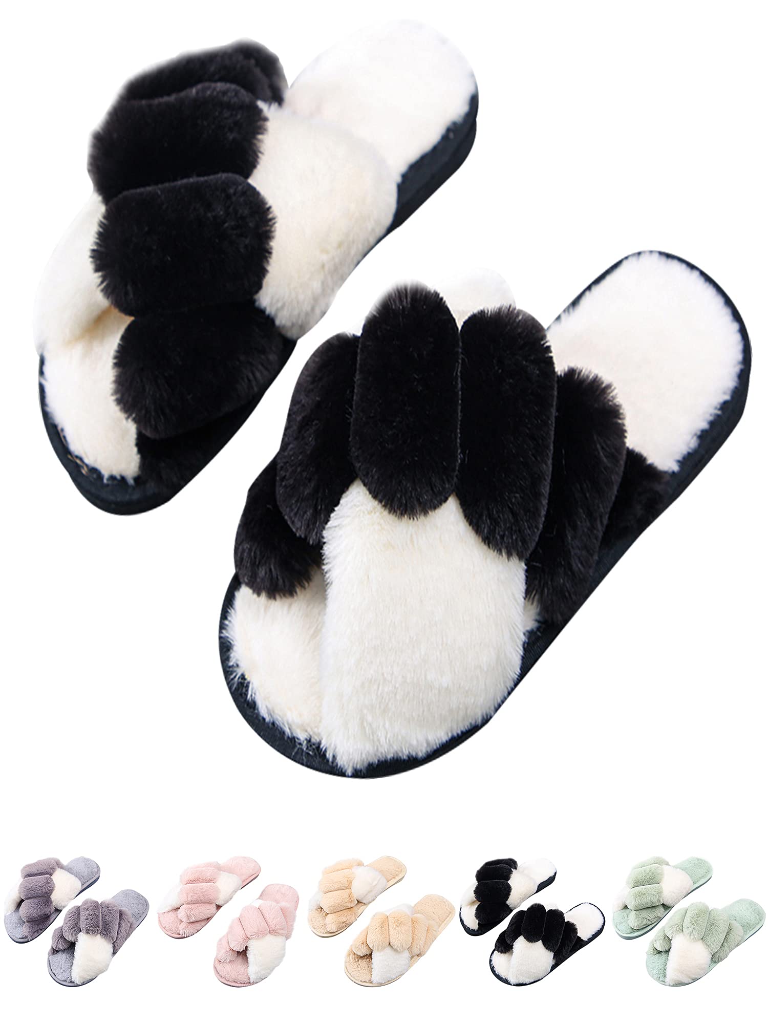 Cozy Women's Fuzzy Slippers - Indoor/Outdoor Plush House Shoes for Relaxing at Home