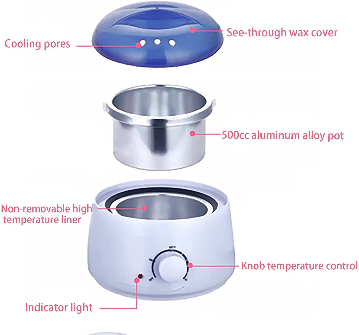 Portable Electric Wax Warmer Kit for Hair Removal - Facial & Body Waxing Heater with Melting Pot for Women, Men & Girls | Home Spa & Self-Waxing Solution (Black) | Perfect for DIY Hair Removal, Smooth Skin Care & At-Home Waxing Treatments