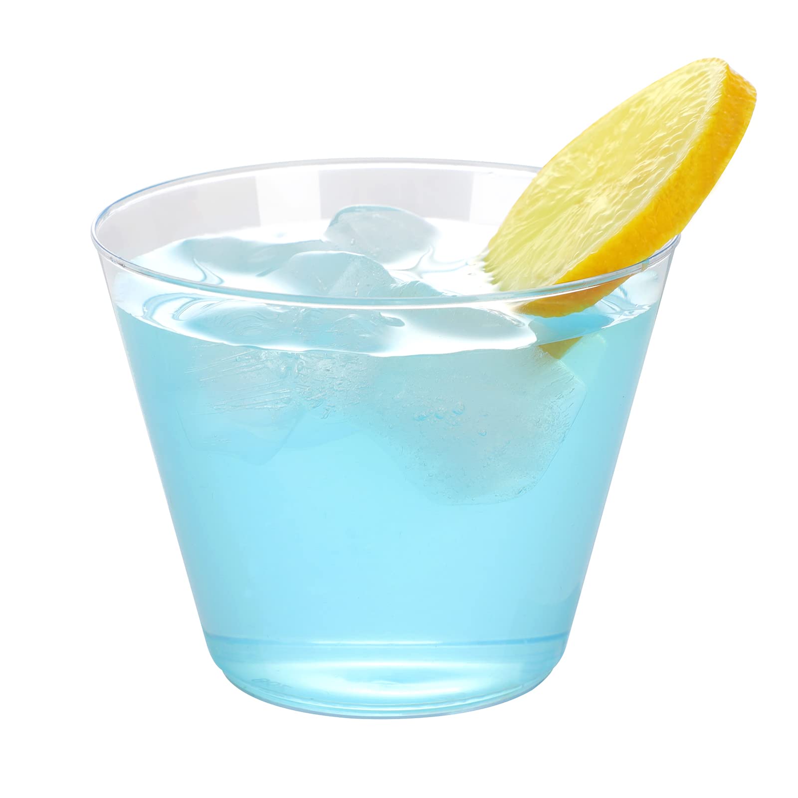 EASERCY 9 Oz Clear Plastic Cups - 100 Pack Disposable & Recyclable Party Cups for Wine, Cocktails, Weddings, and Elegant Events - Perfect for Home Decor, Bridal Showers, and Celebrations