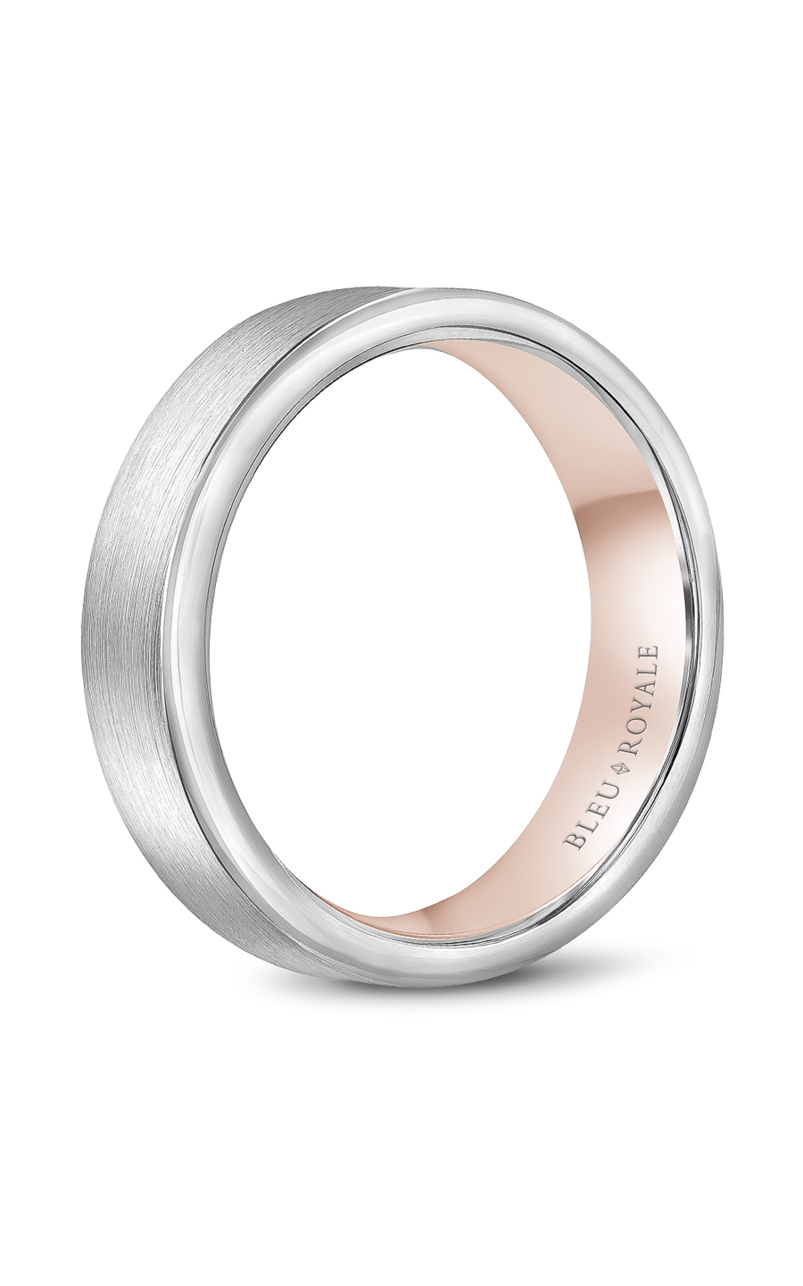 Bleu Royale Men's Wedding Band RYL 037WR65 - 14K White Gold Classic Ring for Grooms & Brides - Perfect for Weddings, Anniversaries & Special Occasions