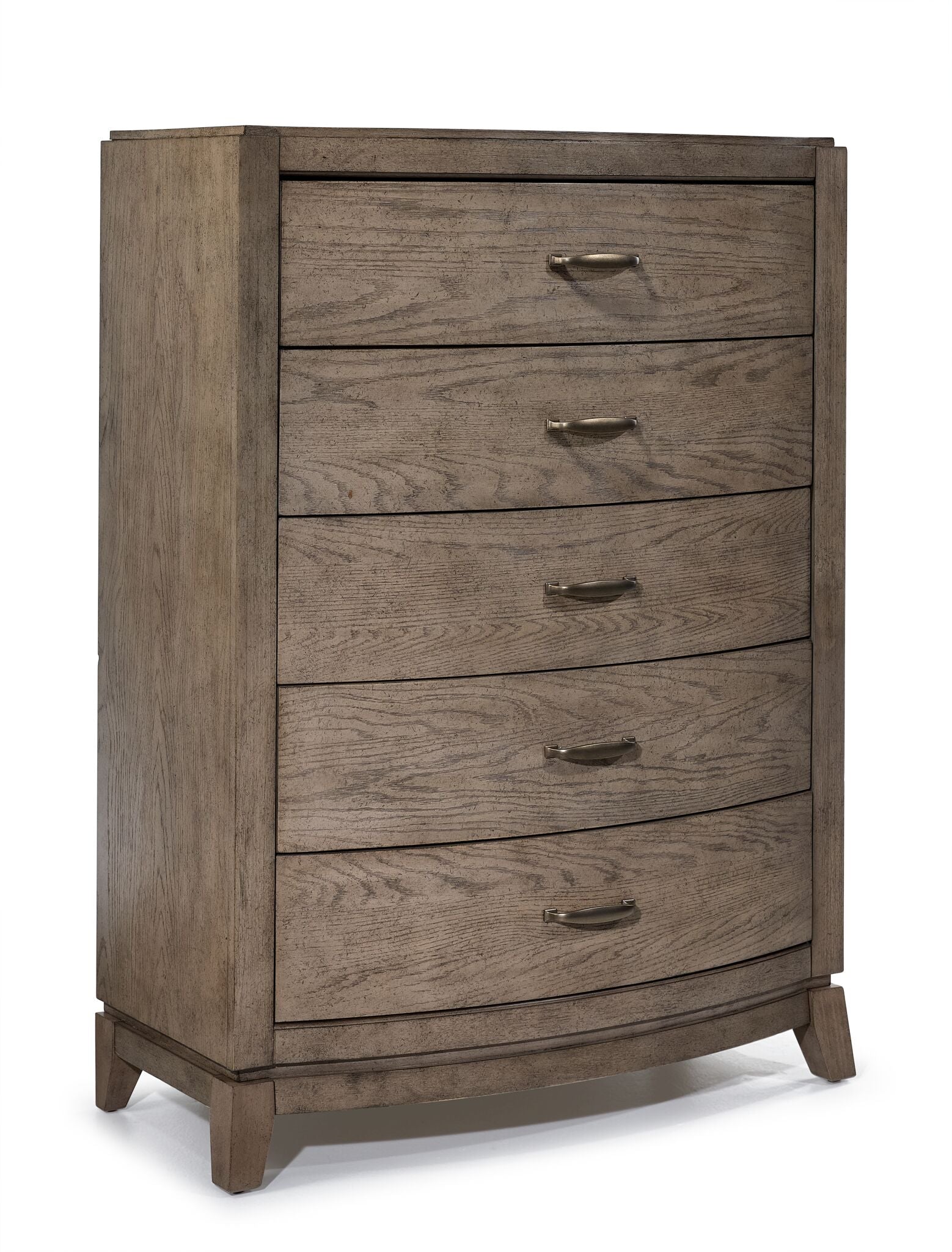 Camelot 5-Drawer Dresser Chest - Vintage Beige Wooden Storage Cabinet for Bedroom, Living Room & Closet Organization