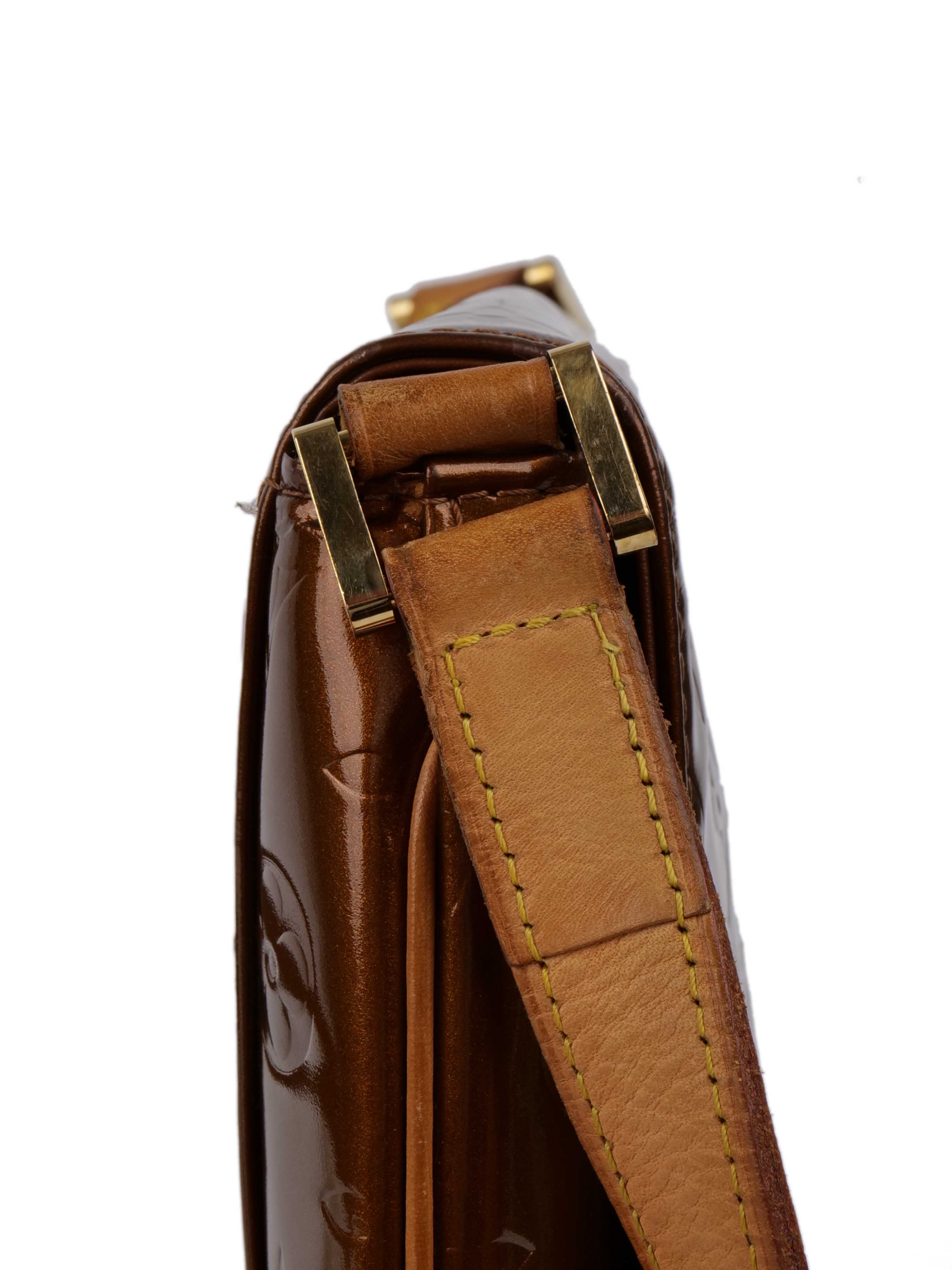Authentic Louis Vuitton Bronze Vernis Patent Leather Musette Salsa Crossbody Bag - Luxury Designer Handbag for Women, Perfect for Date Night & Evening Events