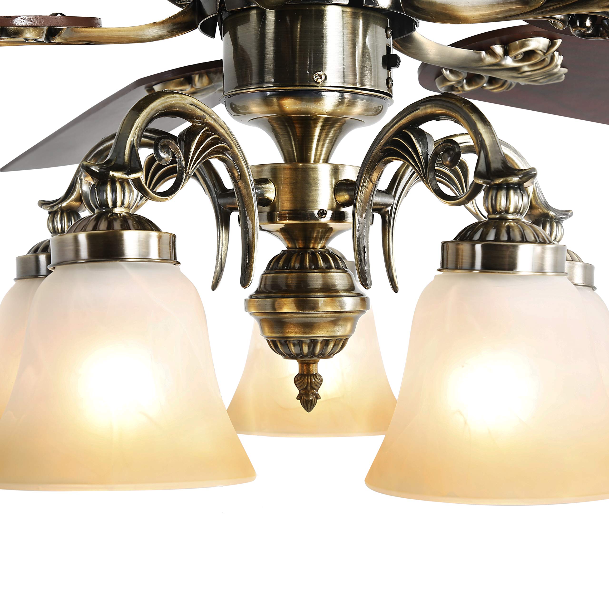 FINXIN 52 Inch Indoor Ceiling Fan with LED Light - Remote Control, 3/5 Blades, Bronze Finish - Perfect for Bedroom, Living Room & Dining Room Cooling and Lighting