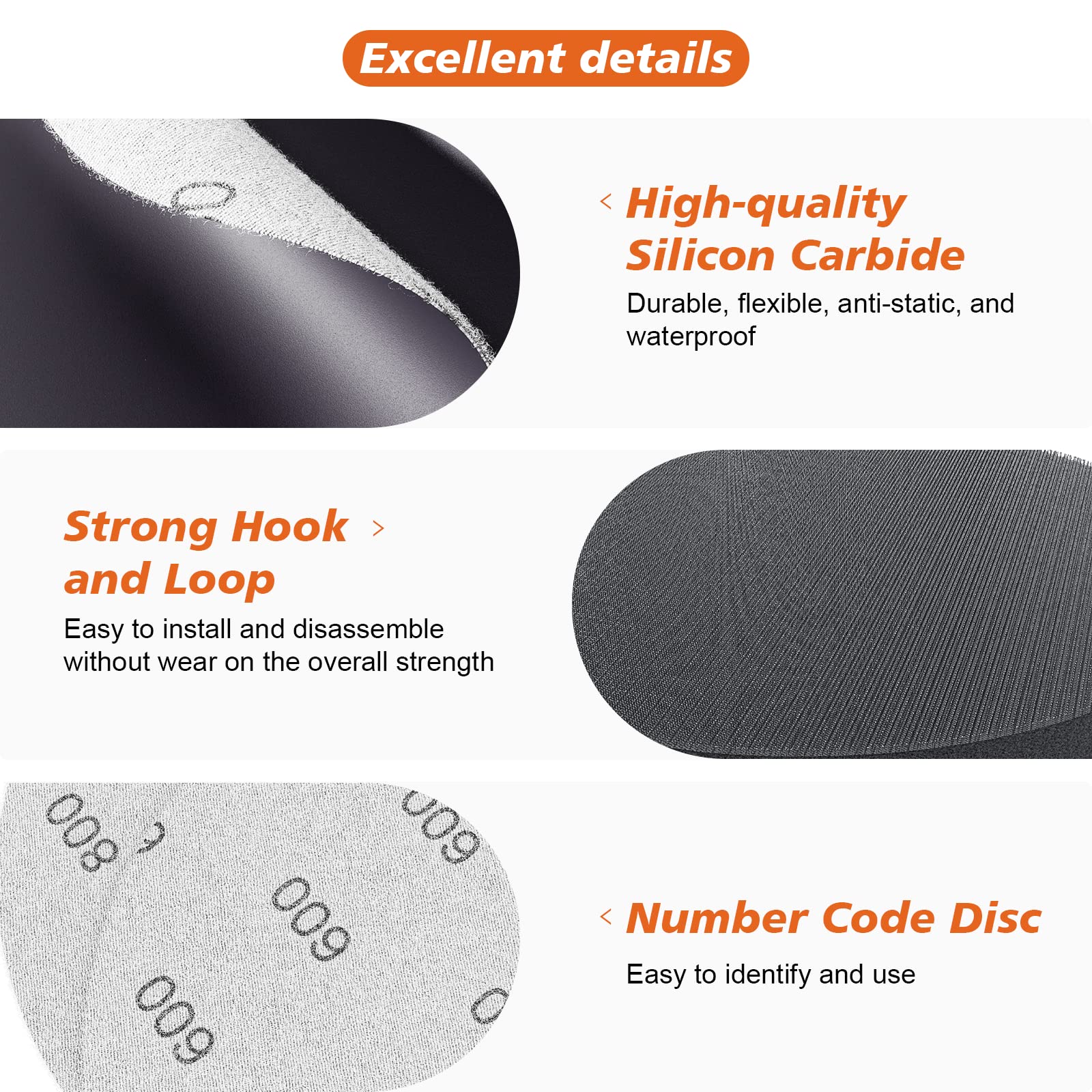 TOOVEM 49PCS 5 Inch Wet Dry Sanding Discs Kit with Hook and Loop Backing Pad - 600 to 10000 Grits Sandpaper for Wood, Metal & Car Polishing - Angle Grinder & 5/8-11 Drill Attachments - Perfect for DIY Projects, Auto Detailing & Furniture Refinishing
